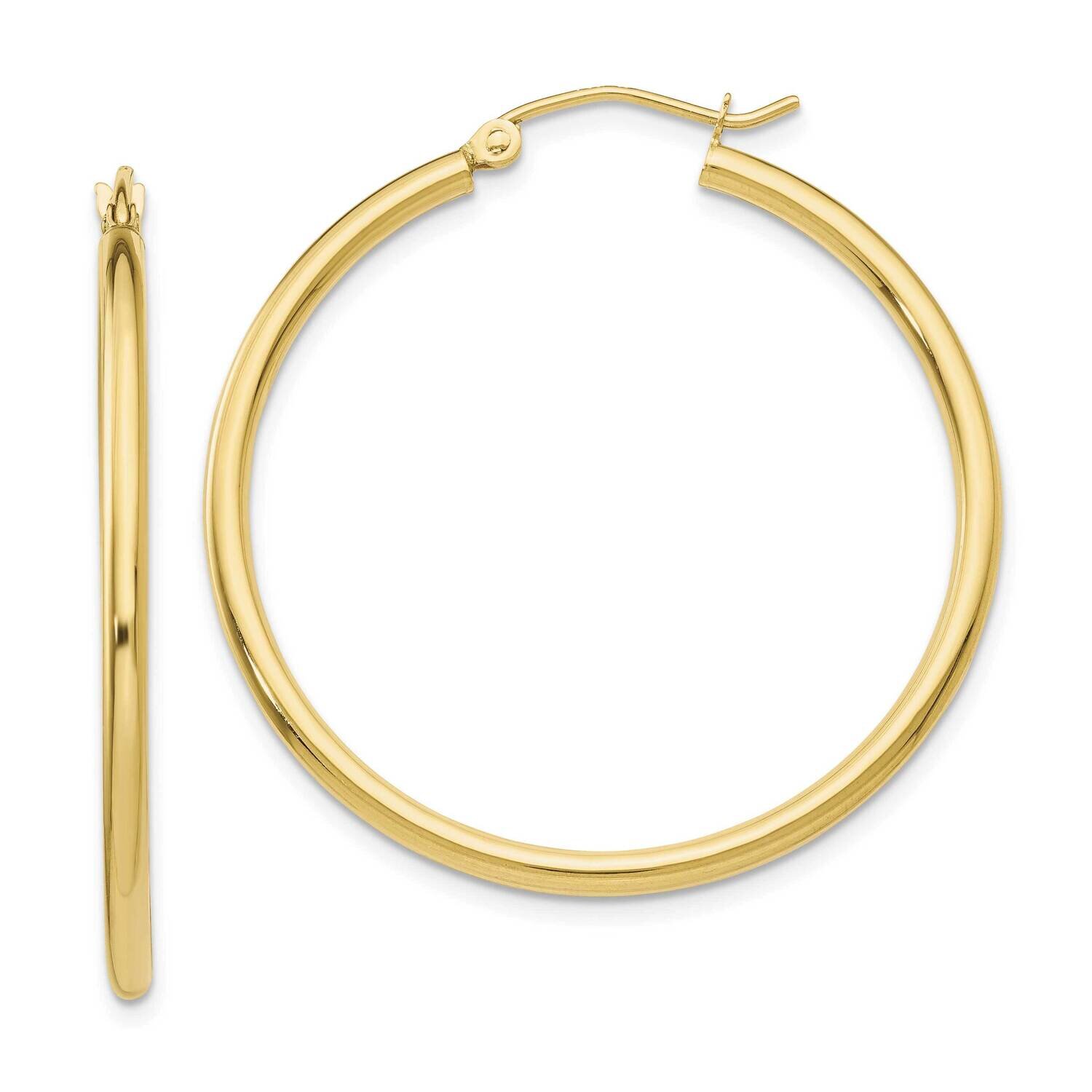 2mm Lightweight Tube Hoop Earrings 10k Gold Polished 10T913L, MPN: 10T913L, 191101566226