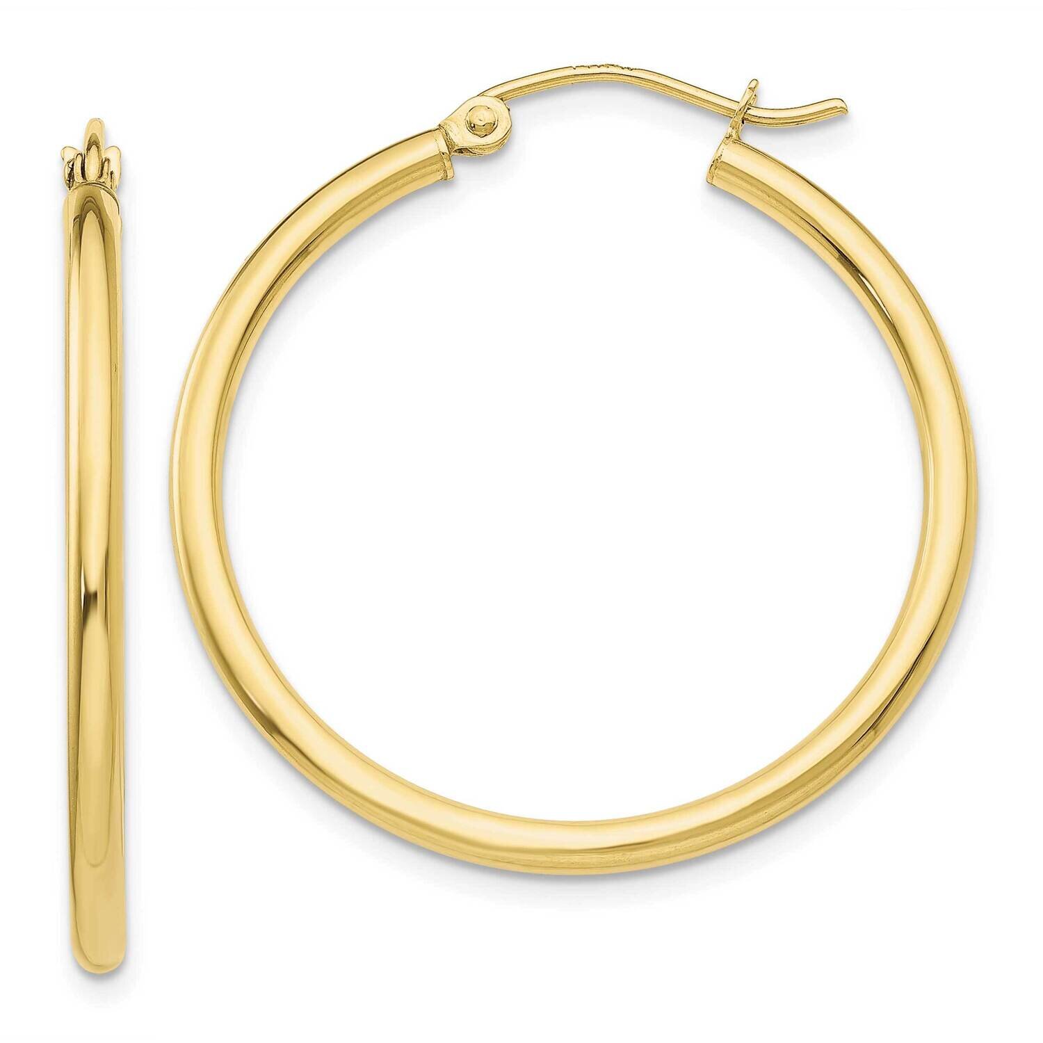 2mm Lightweight Tube Hoop Earrings 10k Gold Polished 10T914L, MPN: 10T914L, 191101566219