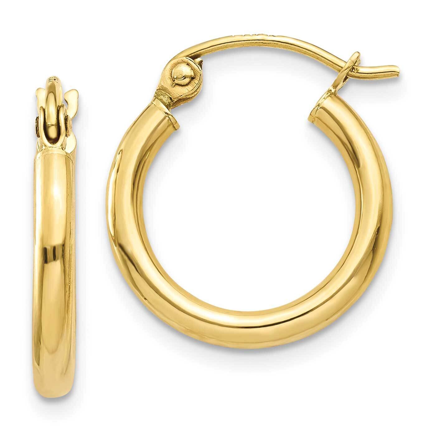 2mm Lightweight Tube Hoop Earrings 10k Gold Polished 10T917L, MPN: 10T917L, 191101566189