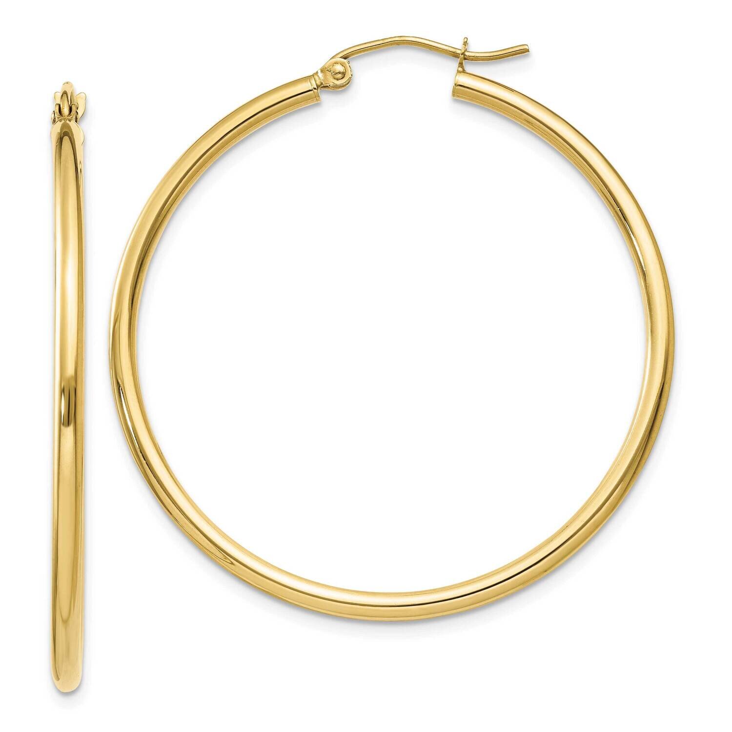 2mm Lightweight Tube Hoop Earrings 10k Gold Polished 10T919L, MPN: 10T919L, 191101566165
