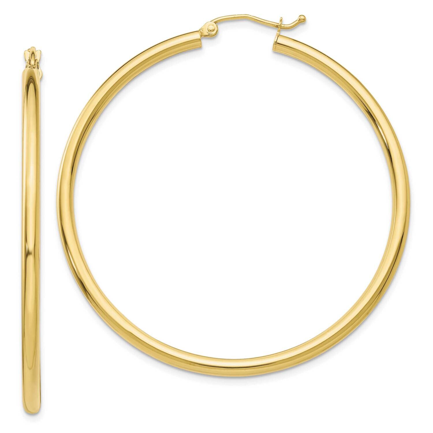 2.5mm Lightweight Tube Hoop Earrings 10k Gold Polished 10T927L, MPN: 10T927L, 191101566080