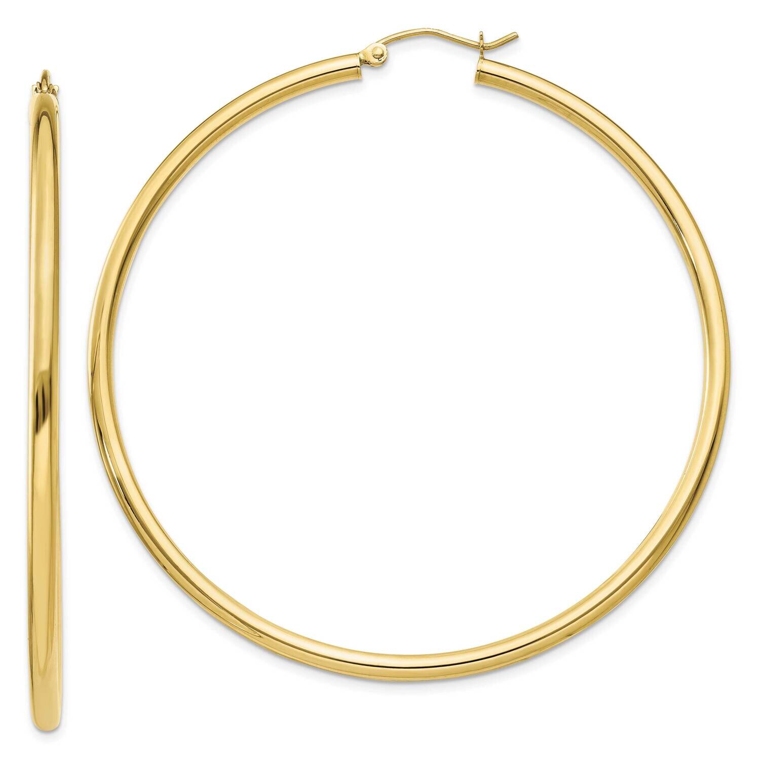 2.5mm Lightweight Tube Hoop Earrings 10k Gold Polished 10T929L, MPN: 10T929L, 191101566066