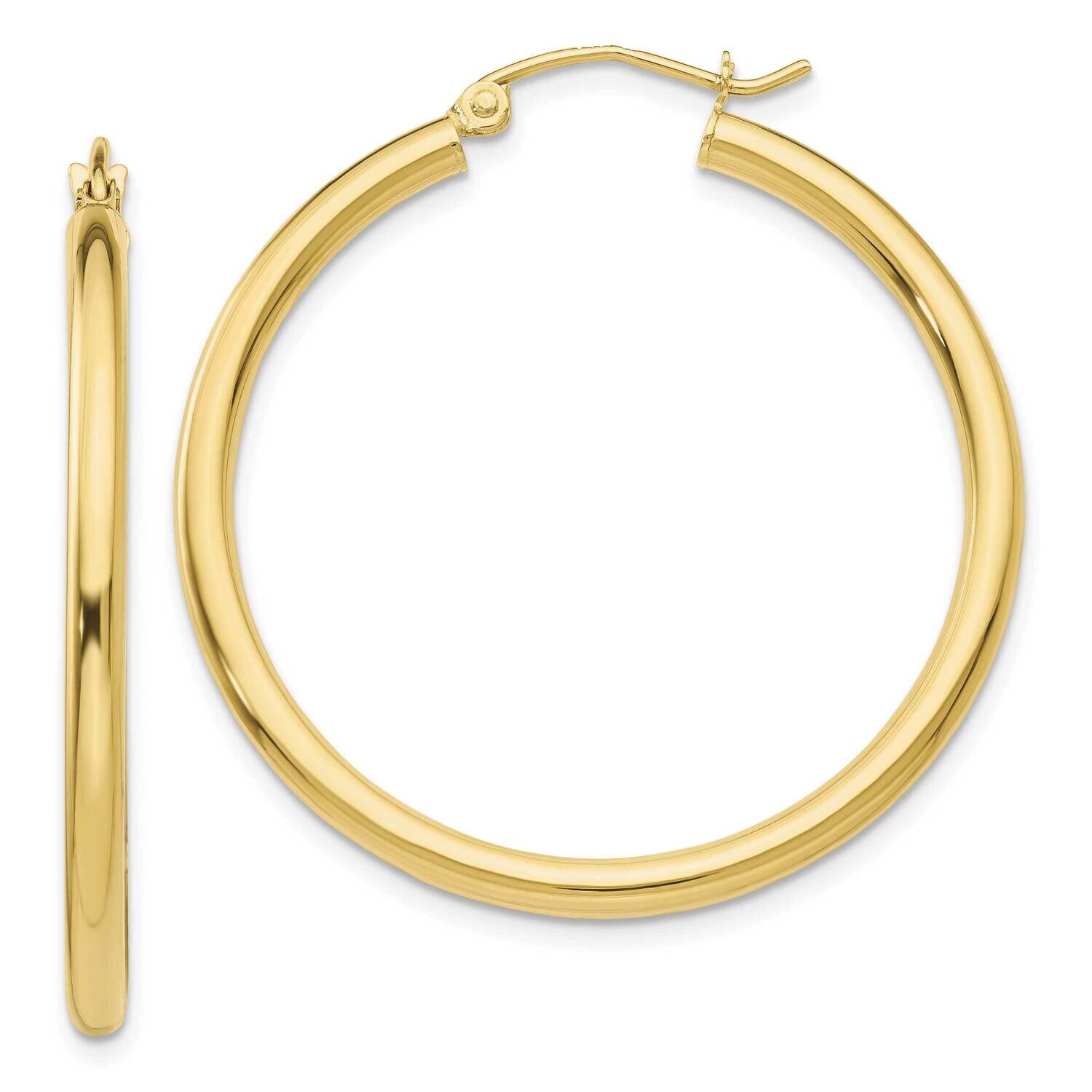2.5mm Lightweight Tube Hoop Earrings 10k Gold Polished 10T934L, MPN: 10T934L, 191101566011