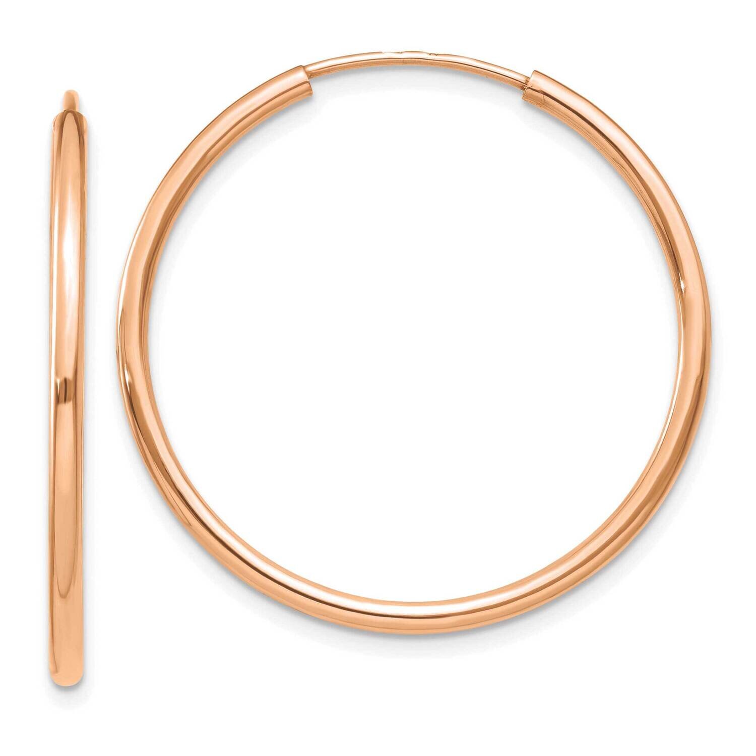 Polished Endless Tube Hoop Earrings 10k Rose Gold 10T965R, MPN: 10T965R, 191101565960
