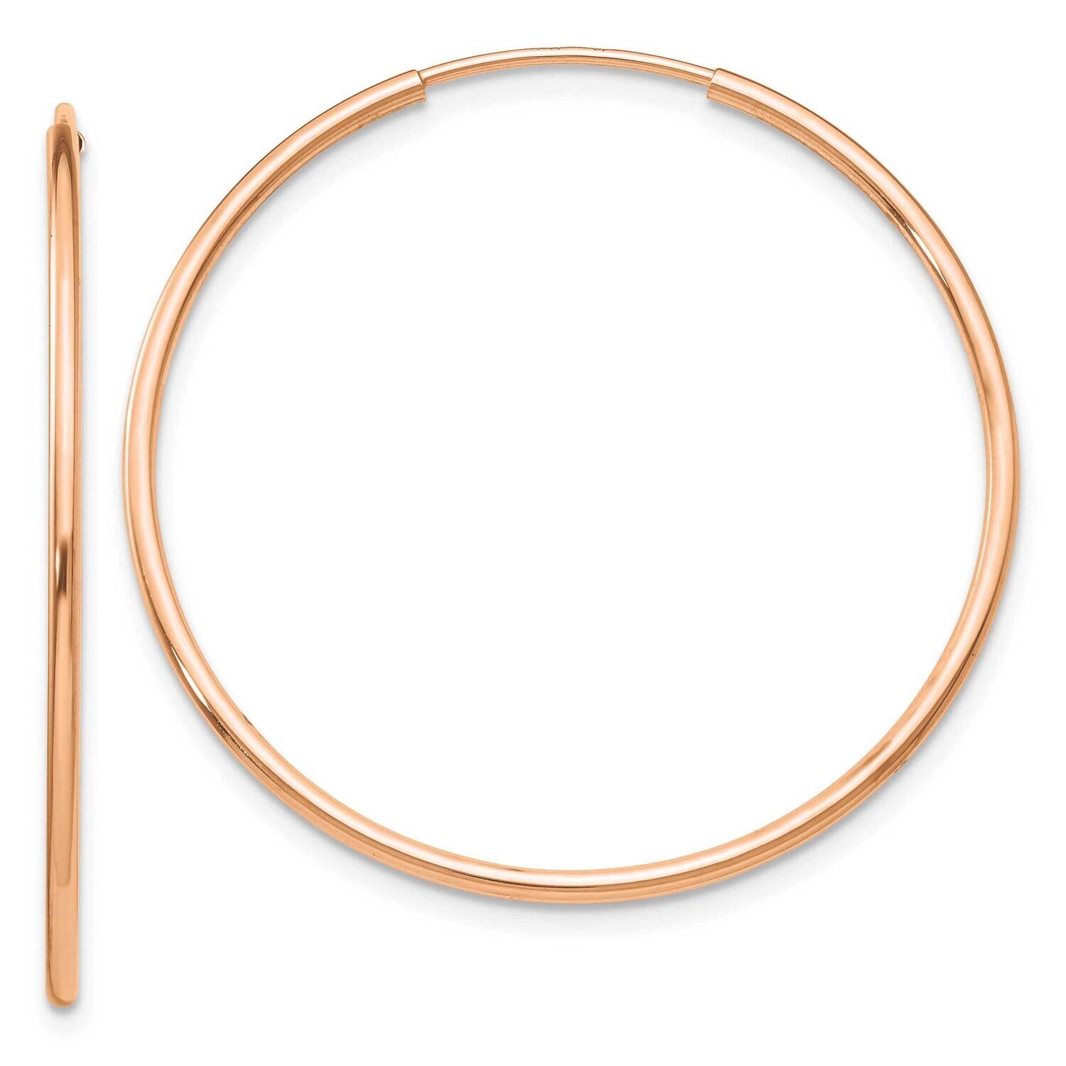 Polished Endless Tube Hoop Earrings 10k Rose Gold 10T966R, MPN: 10T966R, 191101565953