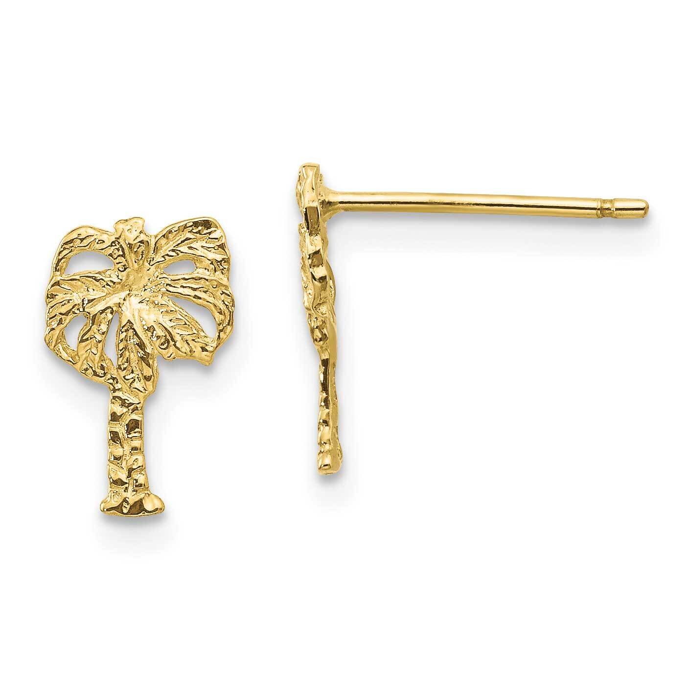 Palm Tree Post Earrings 10k Gold 10TC566, MPN: 10TC566, 191101565915