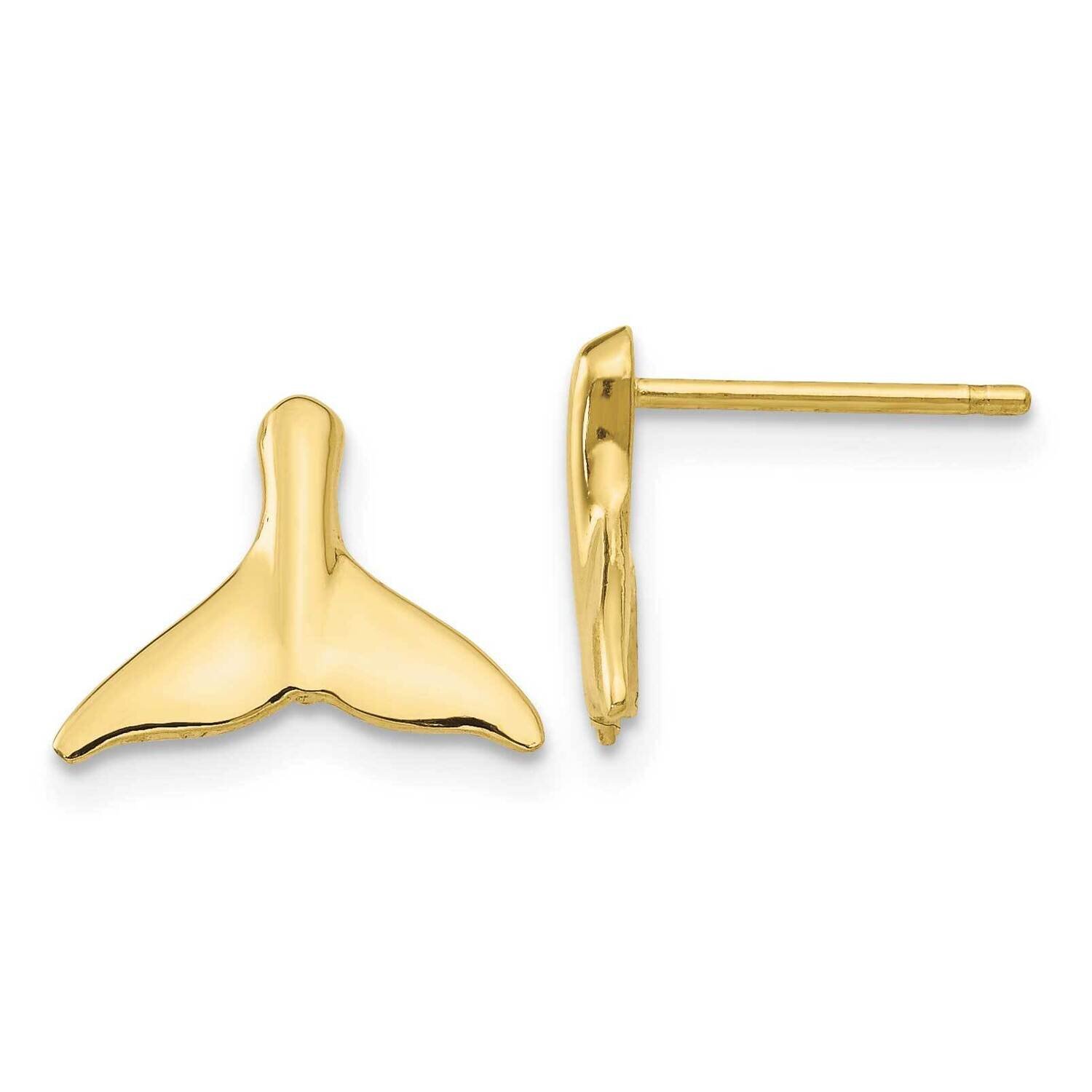 Whale Tail Post Earrings 10k Gold 10TC593, MPN: 10TC593, 191101565885