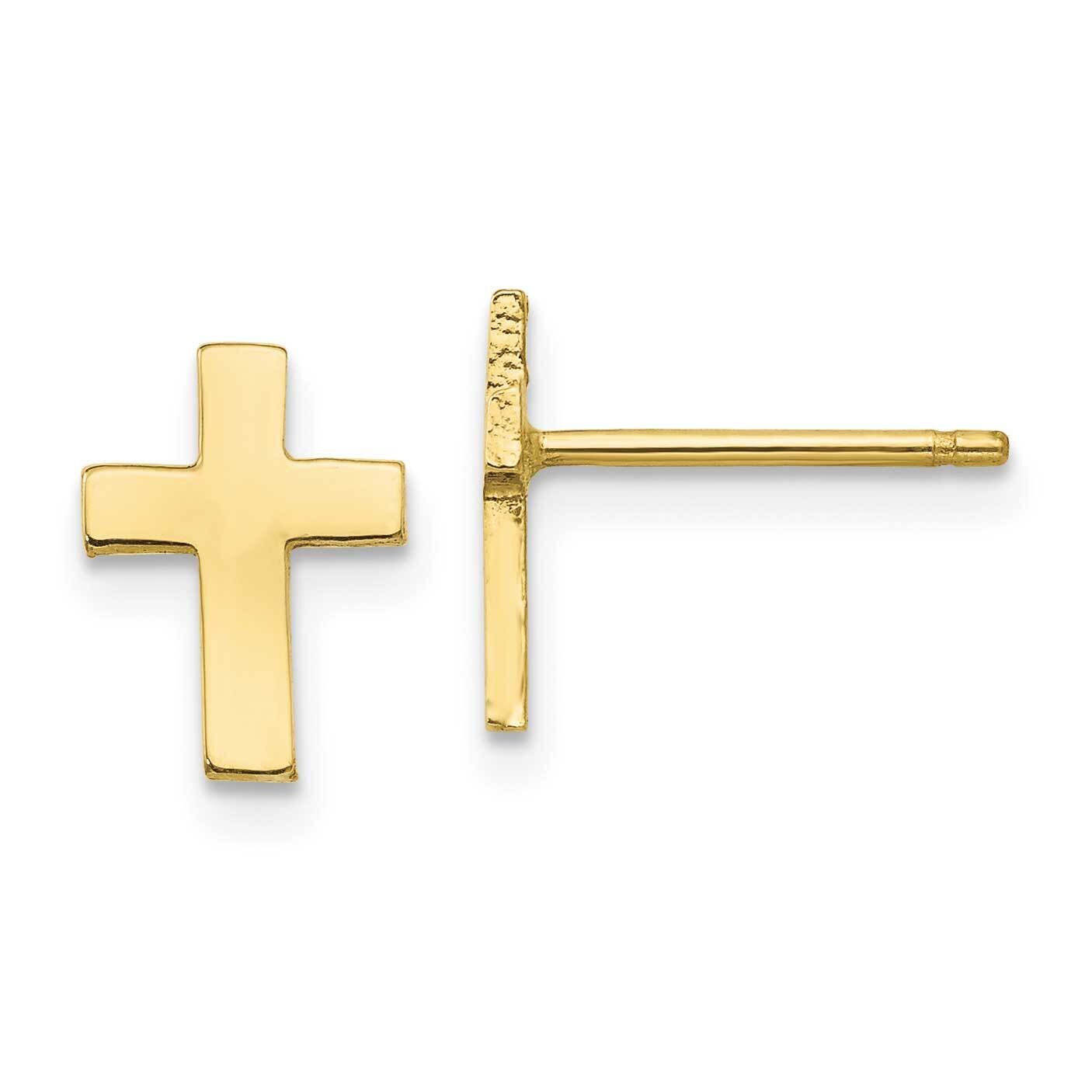 Cross Earrings 10k Gold Polished 10TC740, MPN: 10TC740, 191101565854