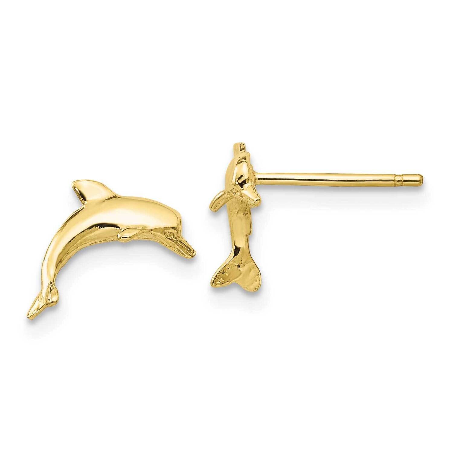 Dolphin Post Earrings 10k Gold 10TE622, MPN: 10TE622, 191101565786
