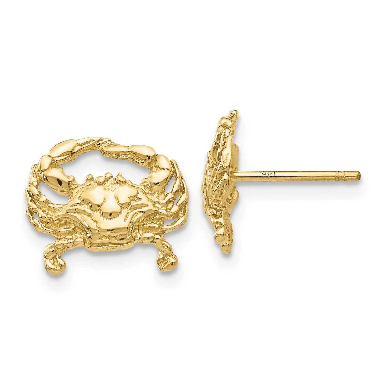 Crab Post Earrings 10k Gold 10TF524
