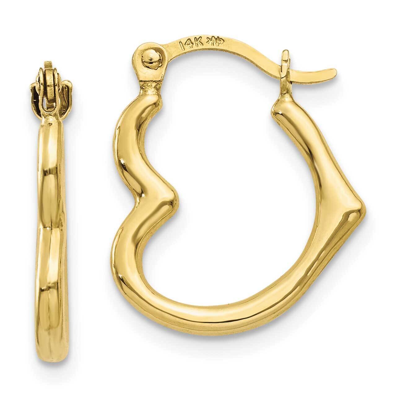 Heart Shaped Hollow Hoop Earrings 10k Gold 10TL746, MPN: 10TL746, 191101565250