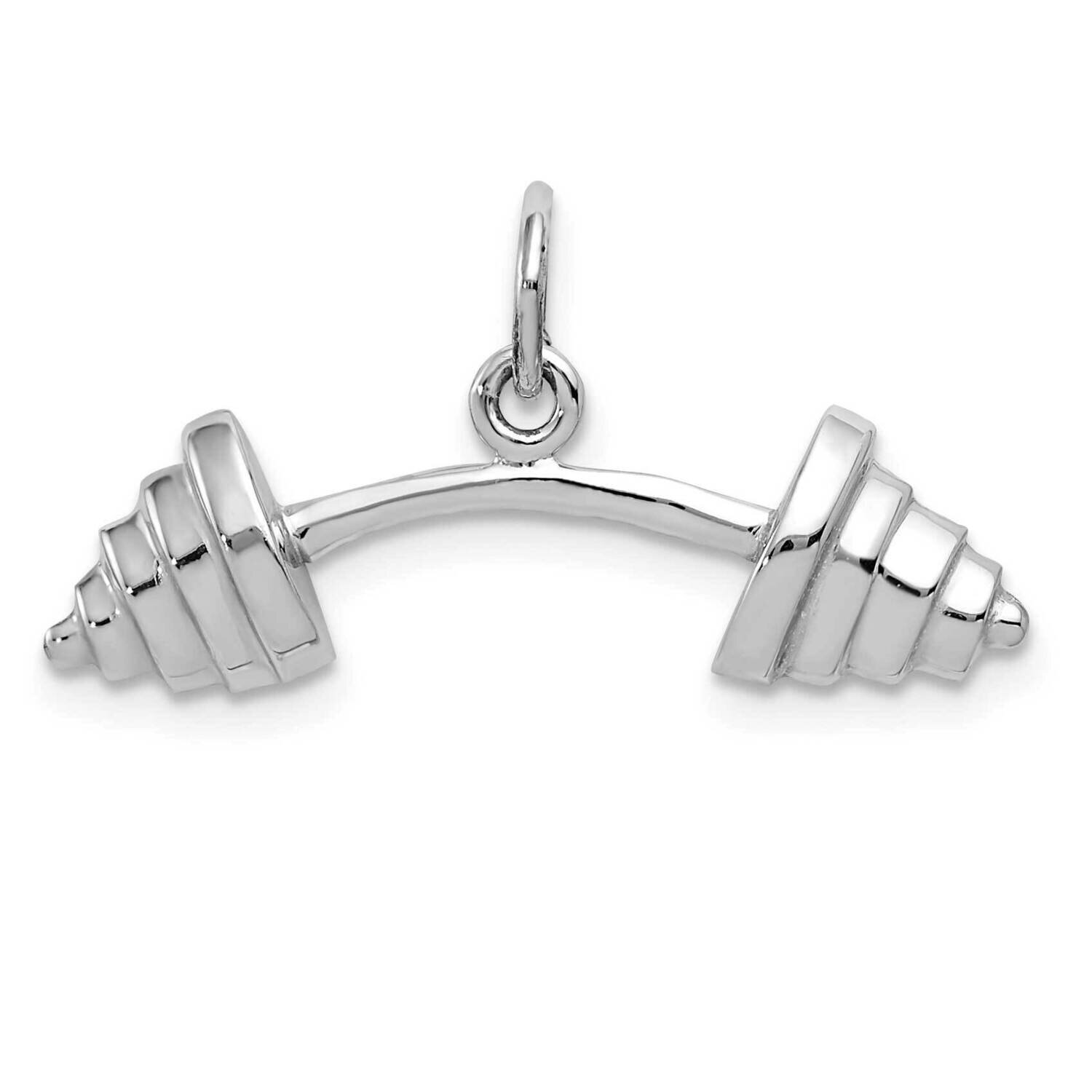 Barbell Charm 10k White Gold 10WCH133, MPN: 10WCH133,