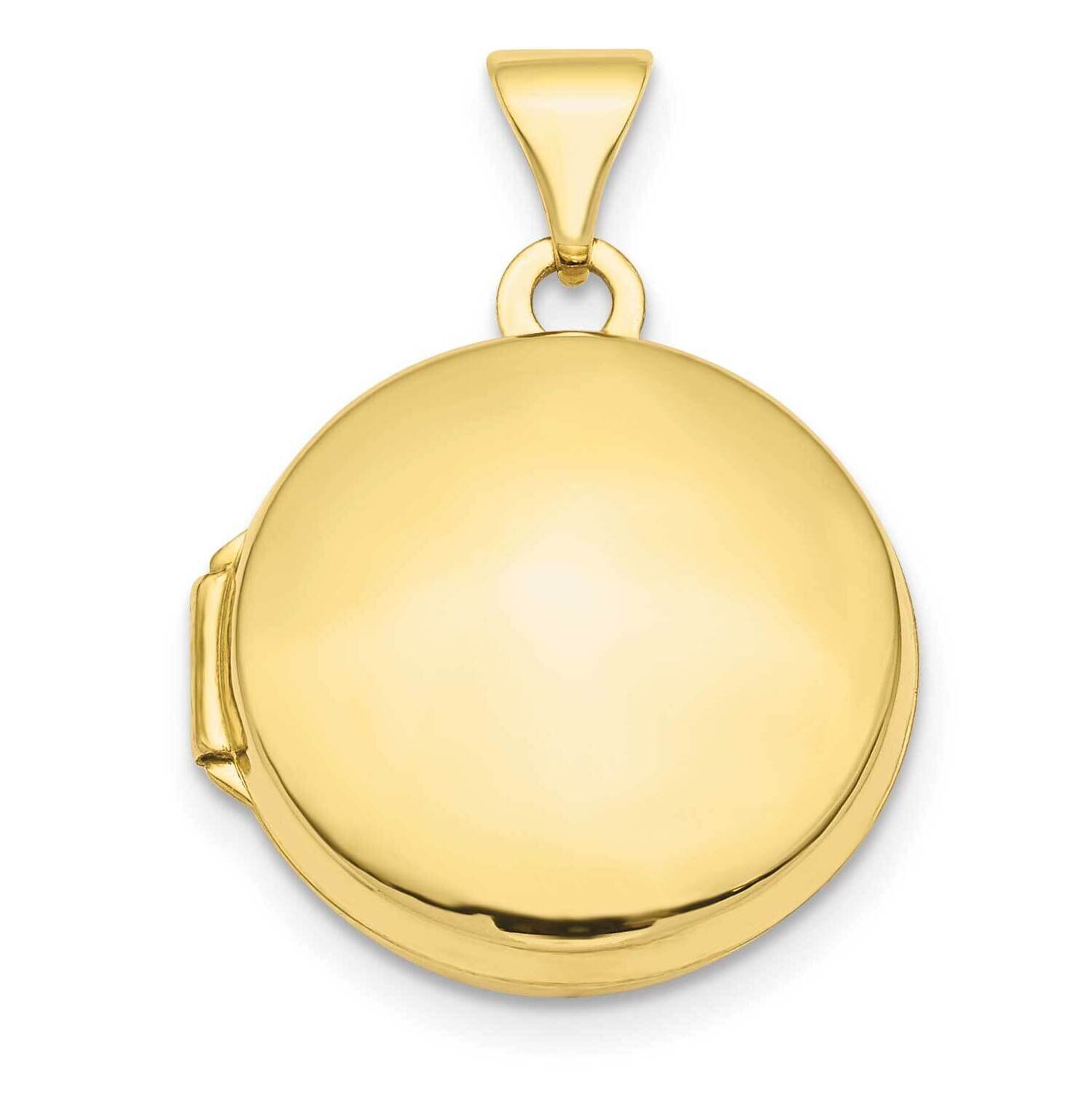 Domed 16mm Round Locket 10k Gold Polished 10XL728, MPN: 10XL728,