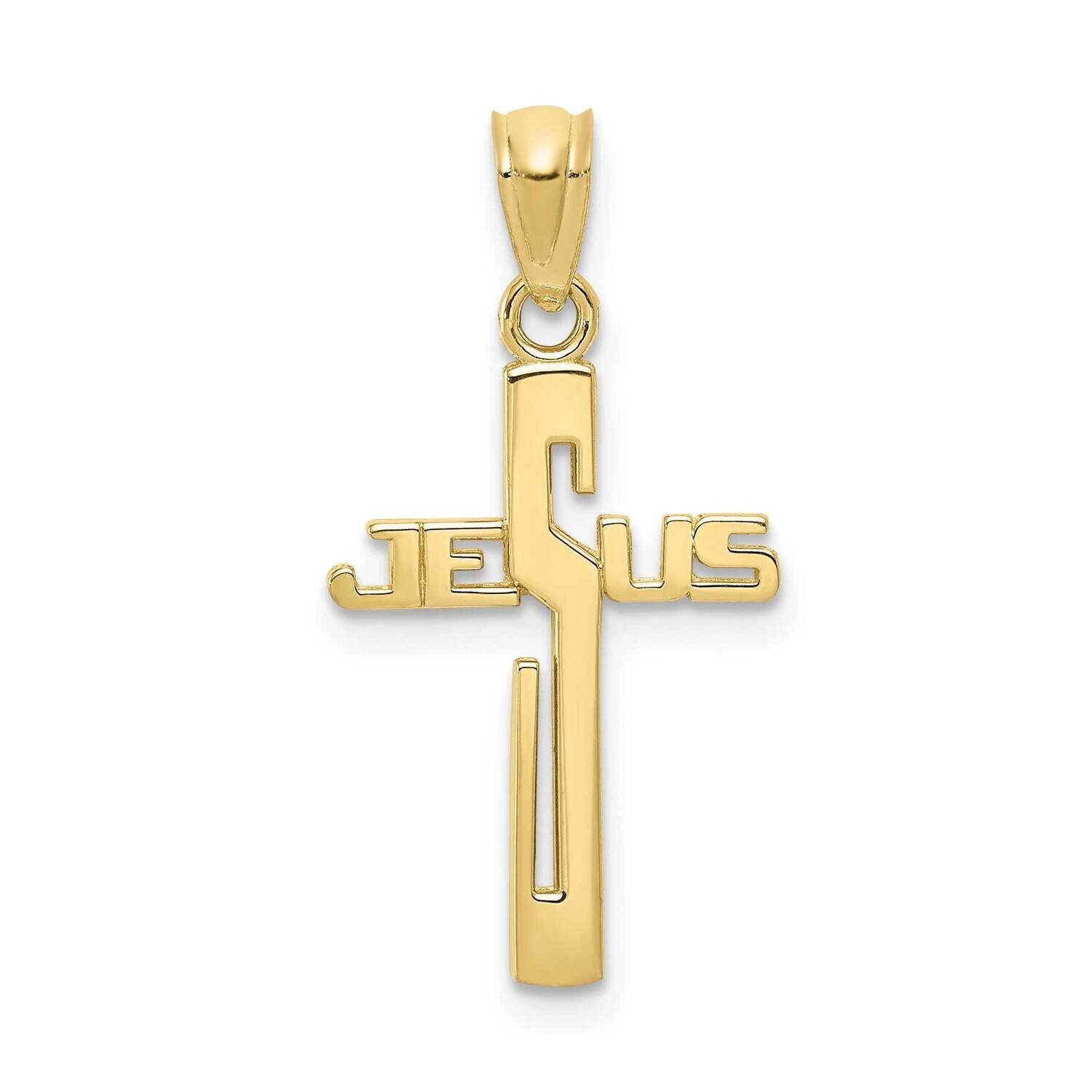 Jesus Cross Pendant 10k Gold Polished 10XR1500