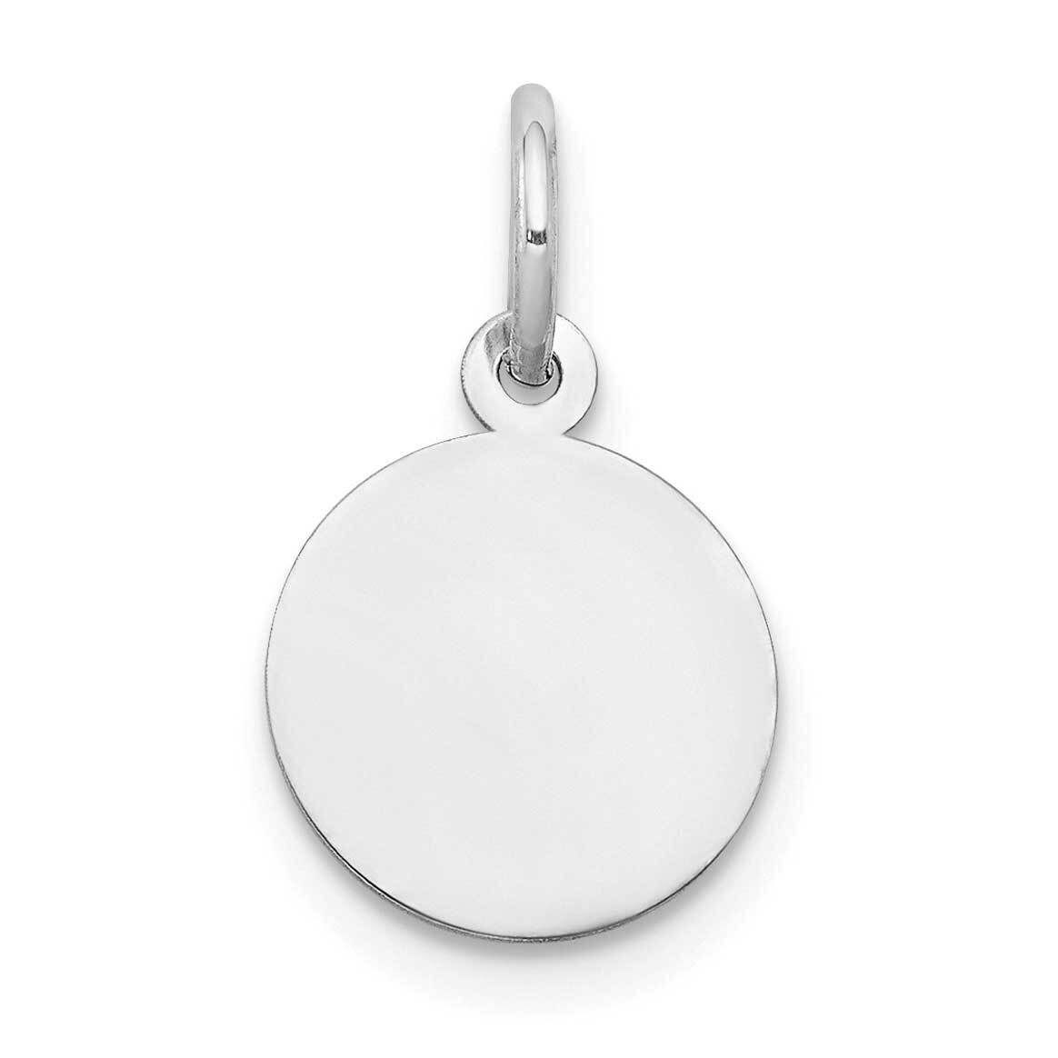 Plain .013 Gauge Circular Engravable Disc Charm 10k White Gold 10XWM134/13, MPN: 10XWM134/13,