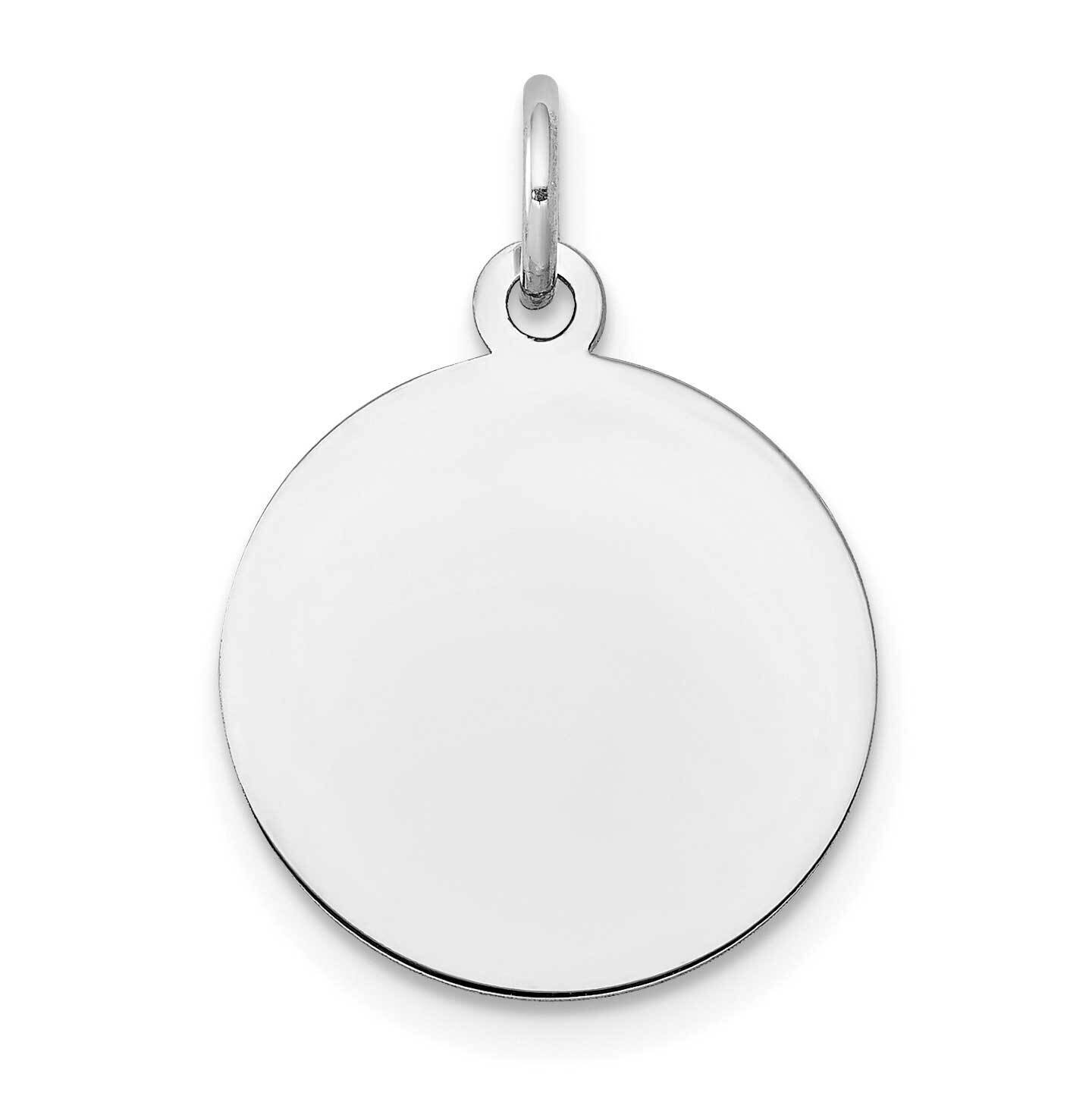 Plain .018 Gauge Circular Engravable Disc Charm 10k White Gold 10XWM135/18, MPN: 10XWM135/18,