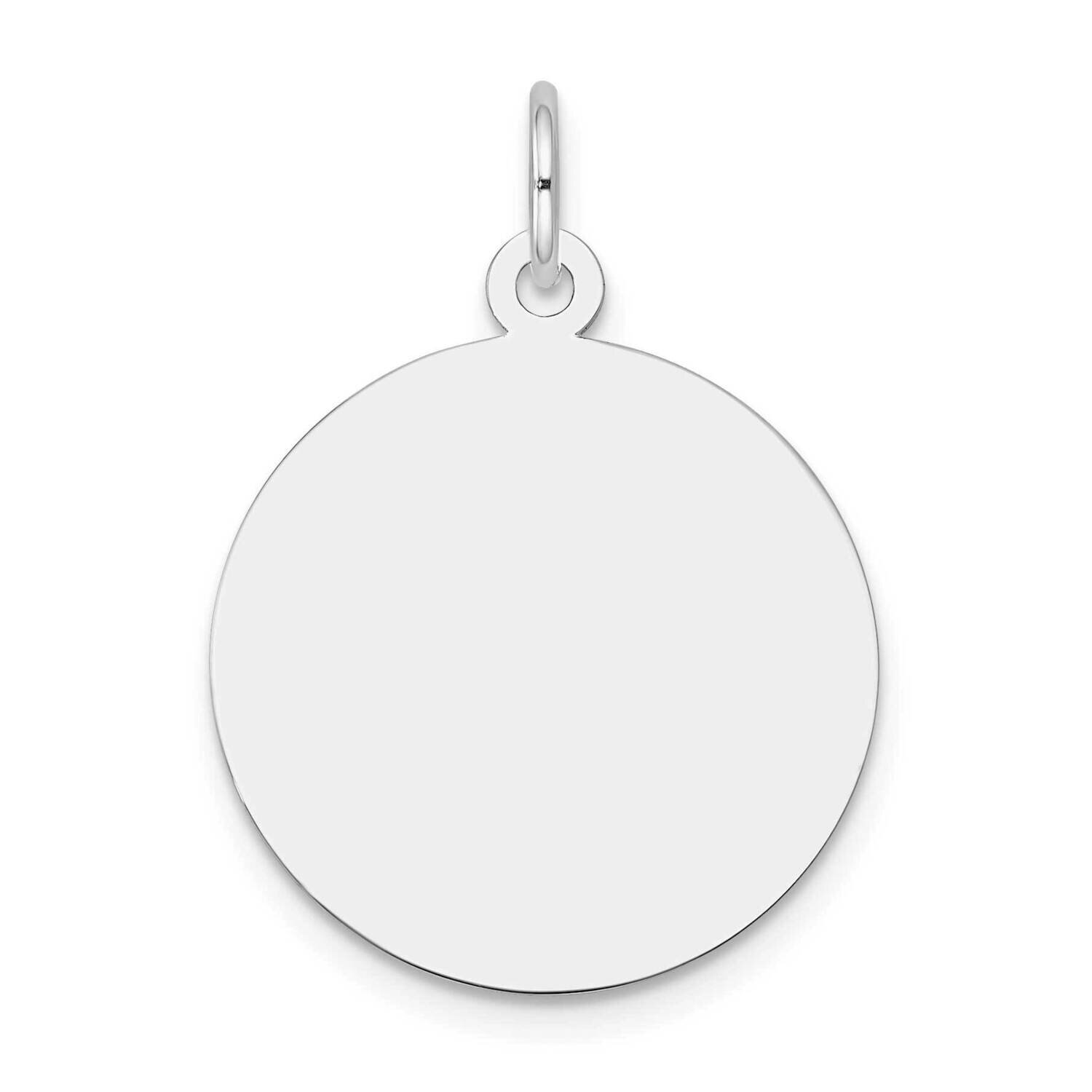 Plain .013 Gauge Circular Engravable Disc Charm 10k White Gold 10XWM137/13, MPN: 10XWM137/13,