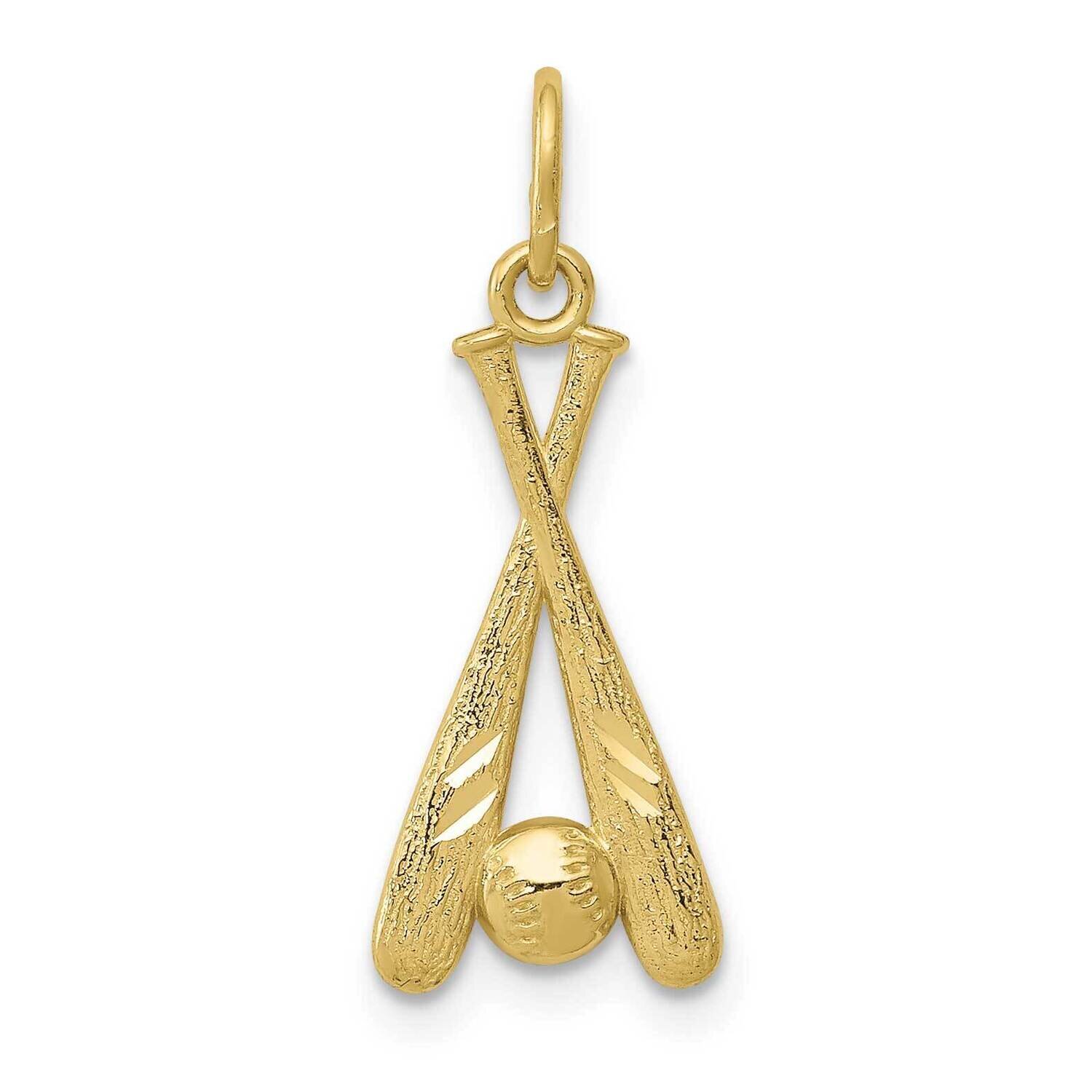 Baseball Bats &amp; Ball Pendant 10k Gold 10YC1058, MPN: 10YC1058,