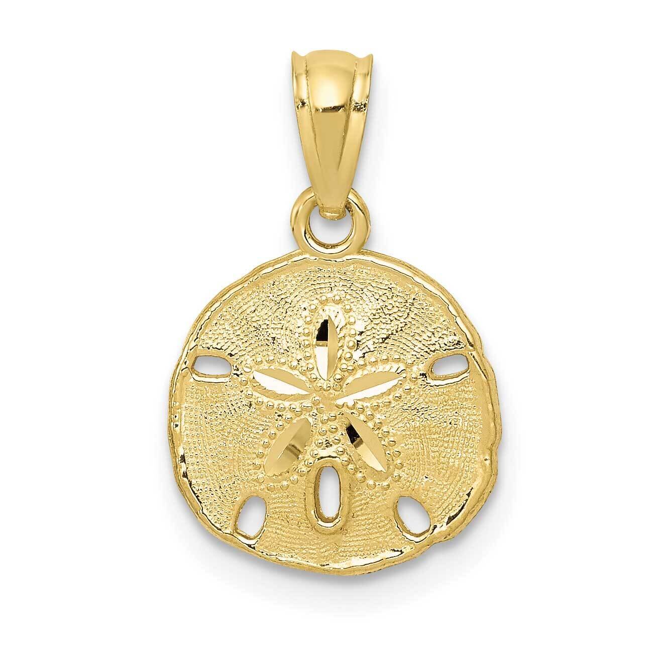 Textured Sand Dollar Pendant 10k Gold Polished 10YC1252, MPN: 10YC1252,