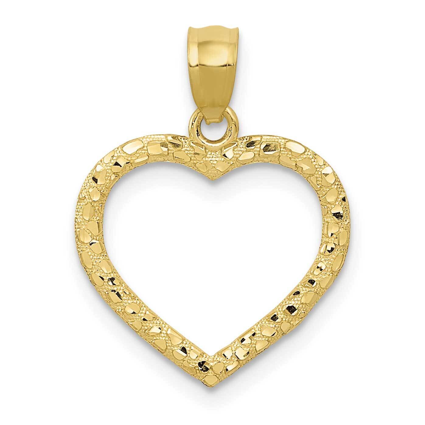 Textured Cut-Out Heart Pendant 10k Gold Polished 10YC444, MPN: 10YC444,