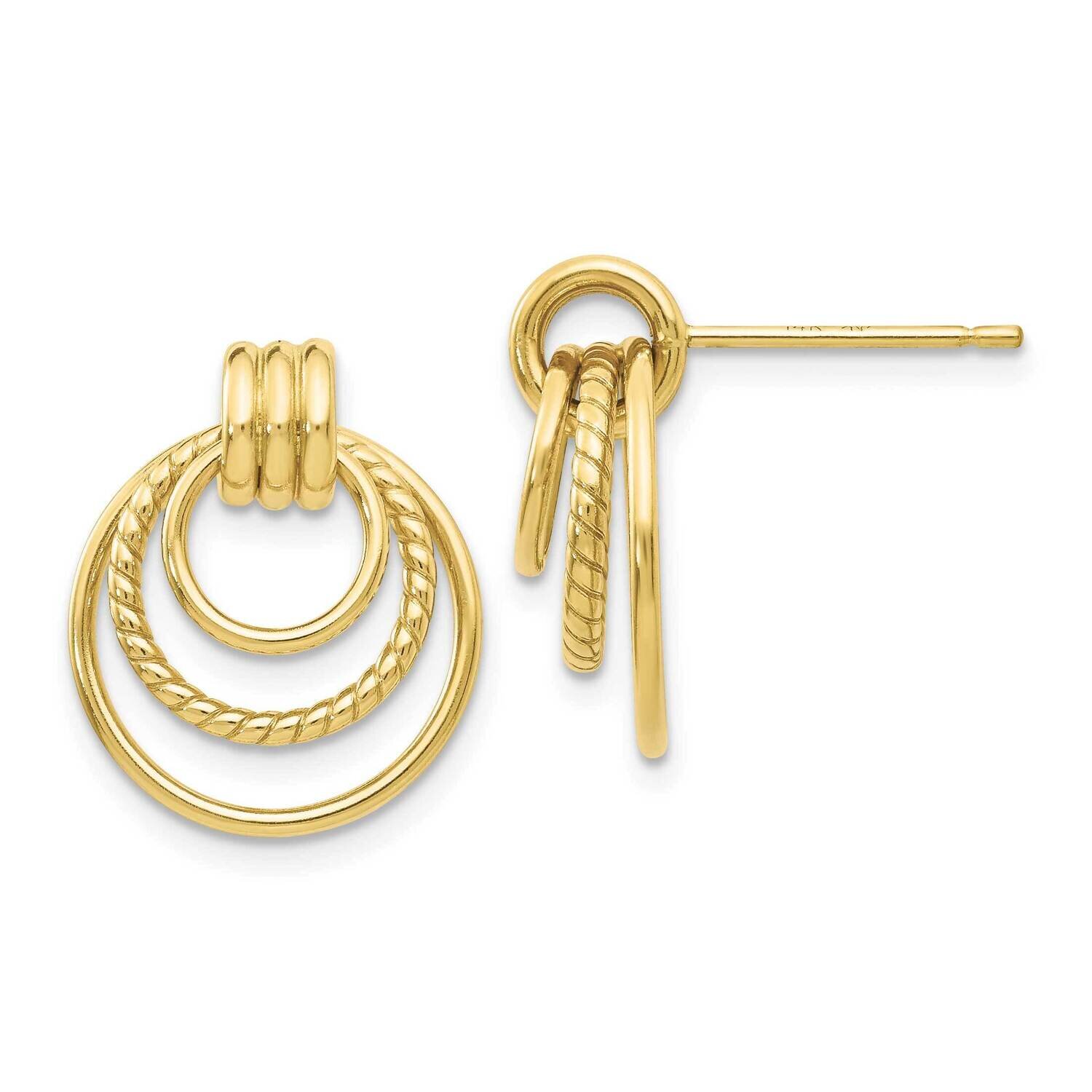Twisted Fancy Post Earrings 10k Gold Polished 10Z458, MPN: 10Z458, 191101565106
