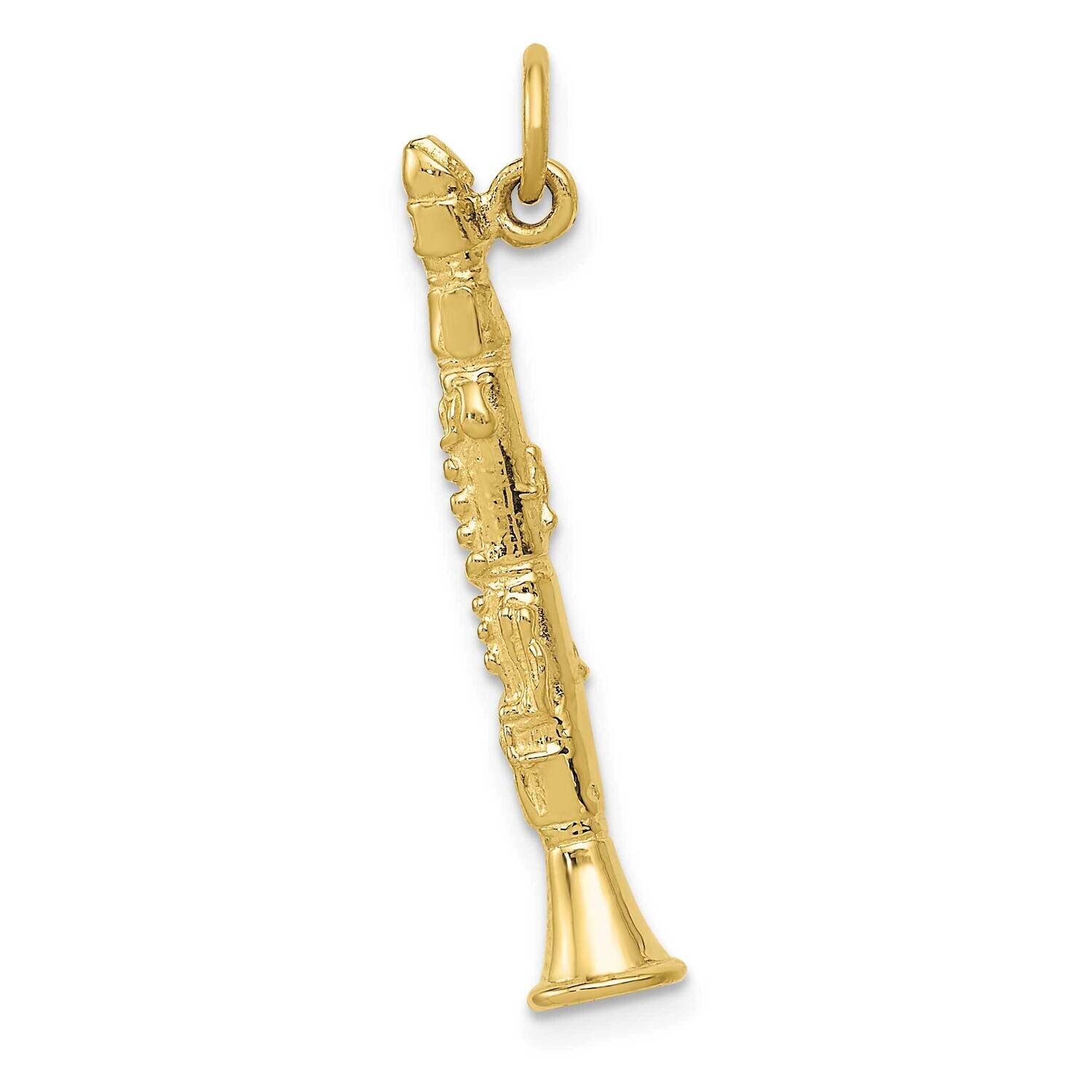 3-D Clarinet Charm 10k Gold 10ZC1095