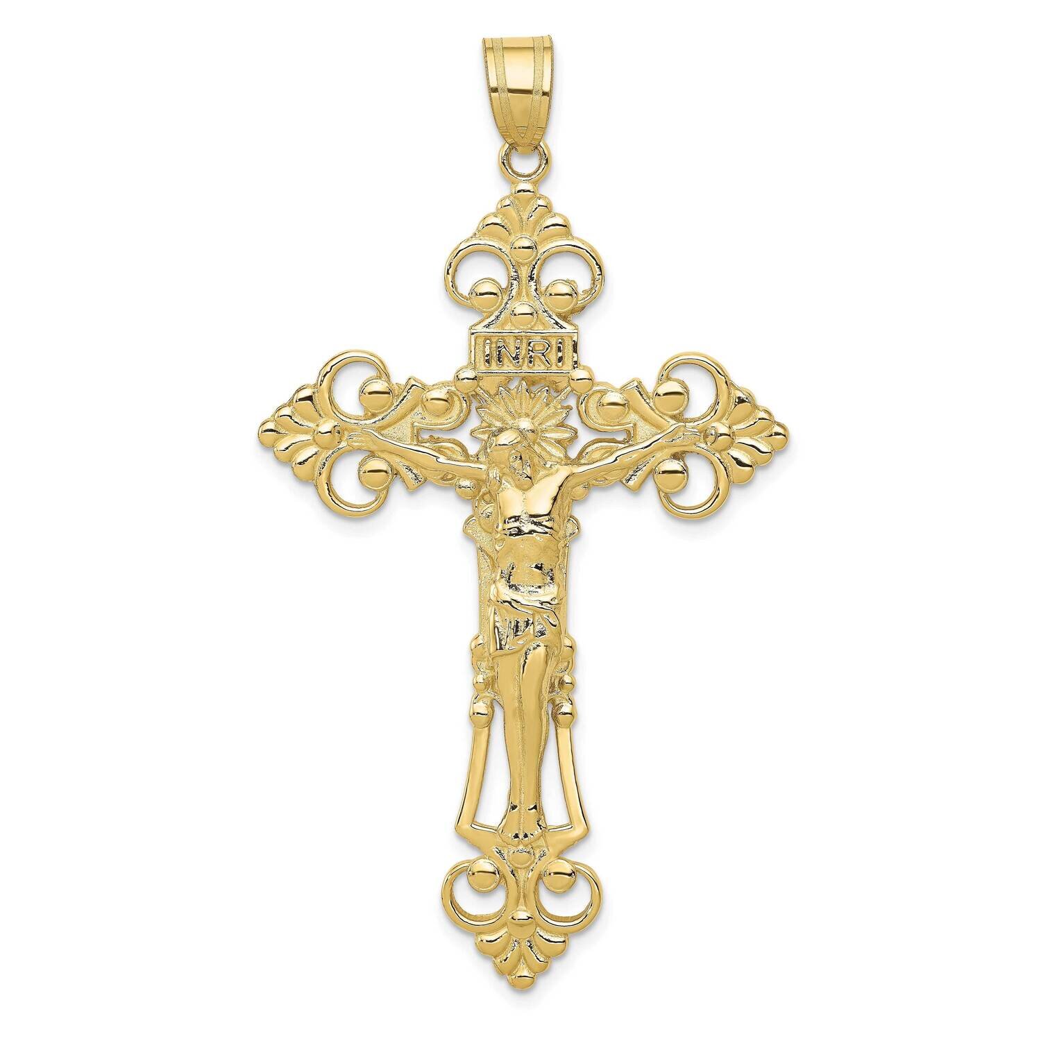 Inri Fleur De Lis Crucifix Pendant 10k Gold 10ZC251, MPN: 10ZC251,