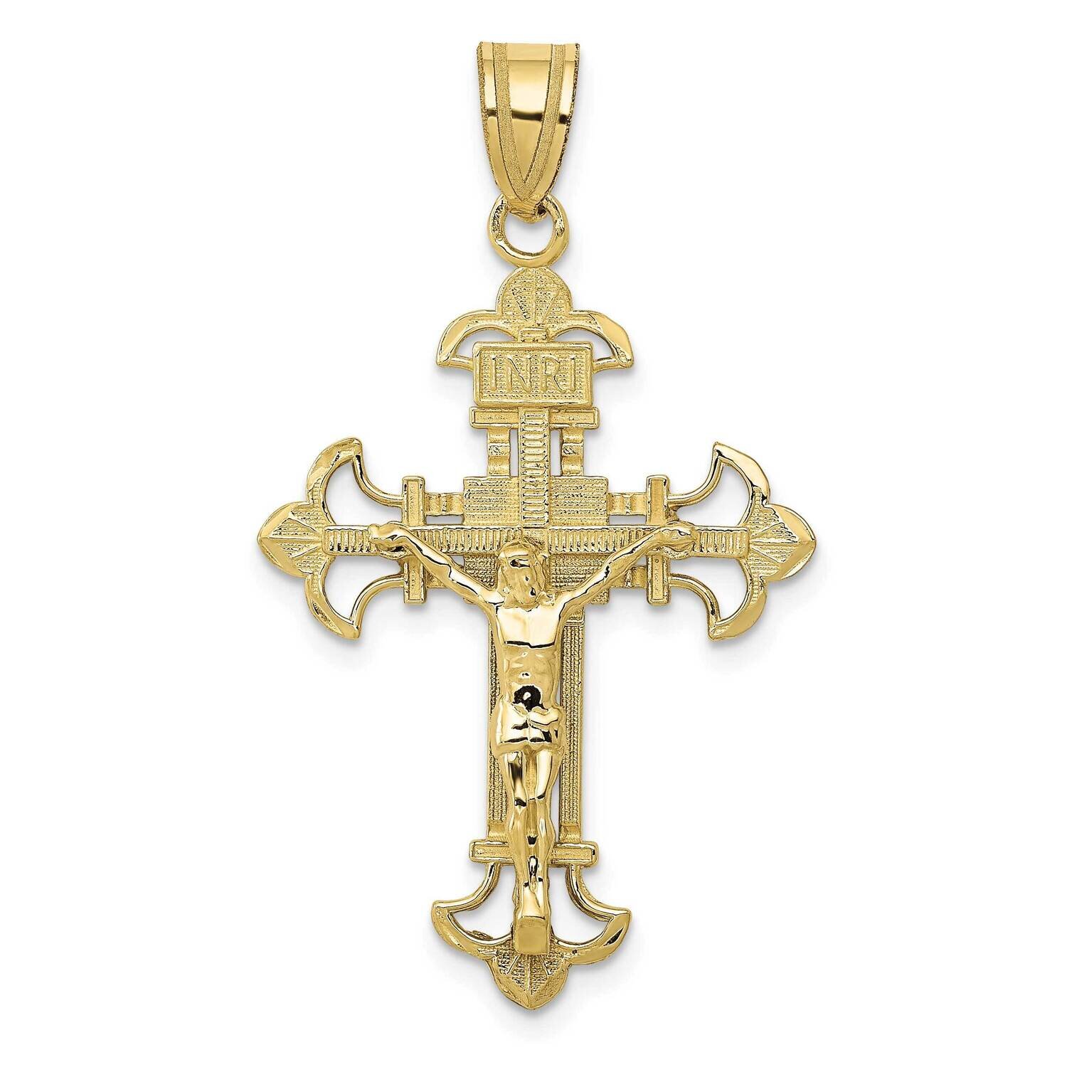 Inri Fleur De Lis Crucifix Pendant 10k Gold 10ZC253, MPN: 10ZC253,