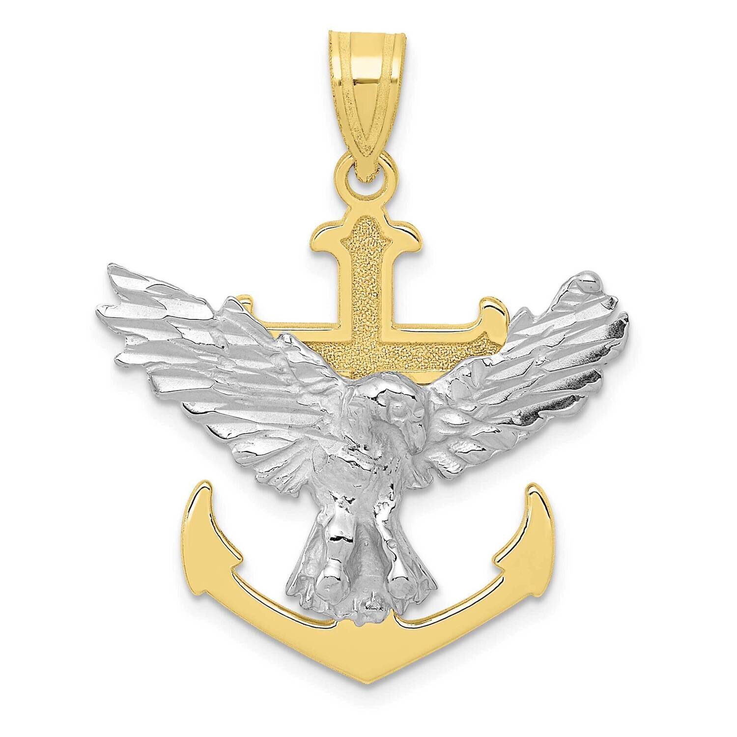 Two-Tone Mariners Cross with Eagle Pendant 10k Gold 10ZC264, MPN: 10ZC264,
