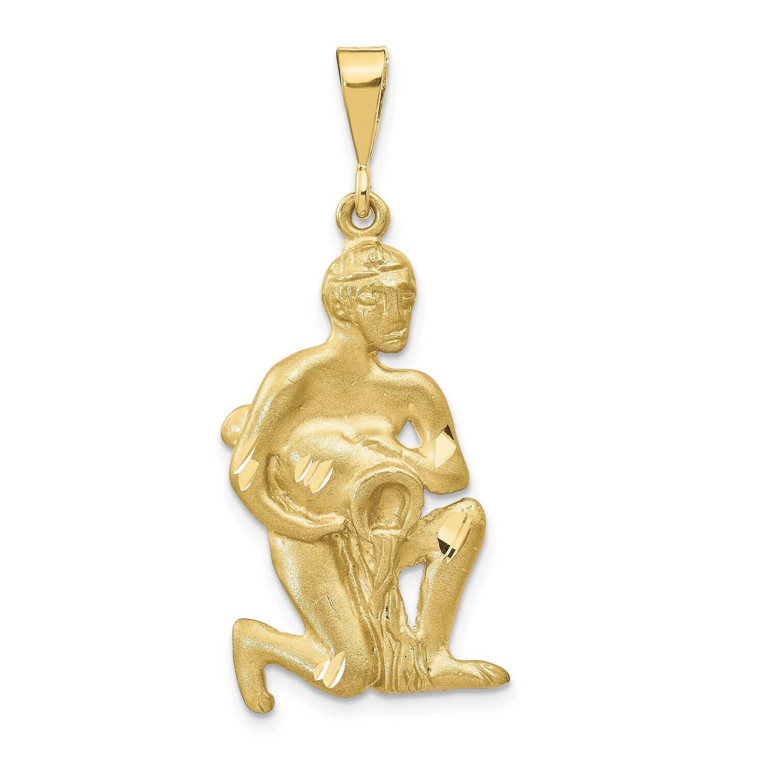 Satin Aquarius Zodiac Charm 10k Gold 10ZC474, MPN: 10ZC474,
