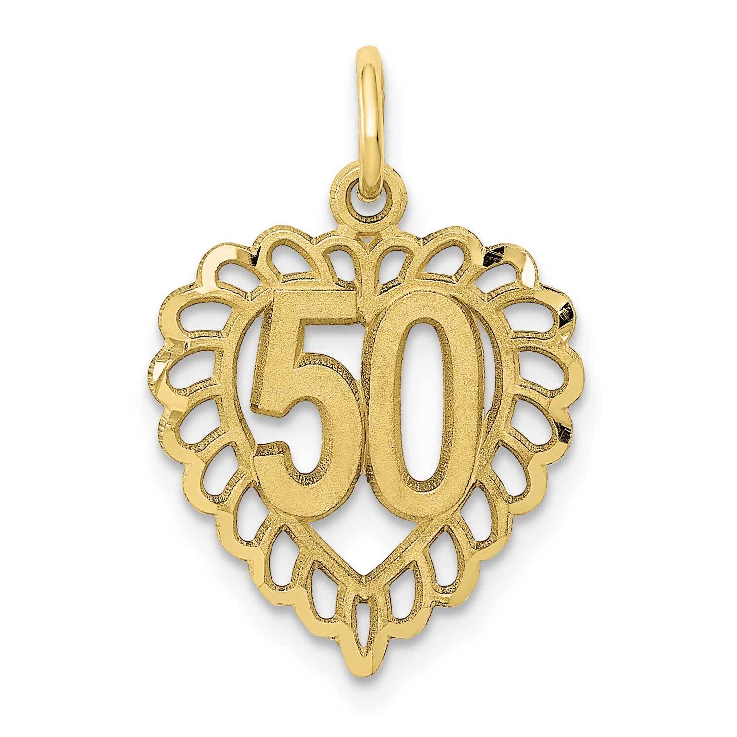 50 In Heart Charm 10k Gold 10ZC987, MPN: 10ZC987,