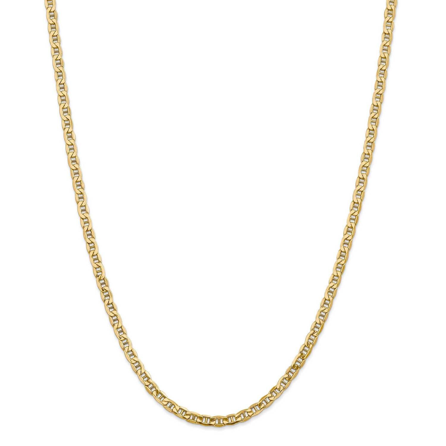 4mm Semi-Solid Anchor Chain 22 Inch 14k Gold BC100-22