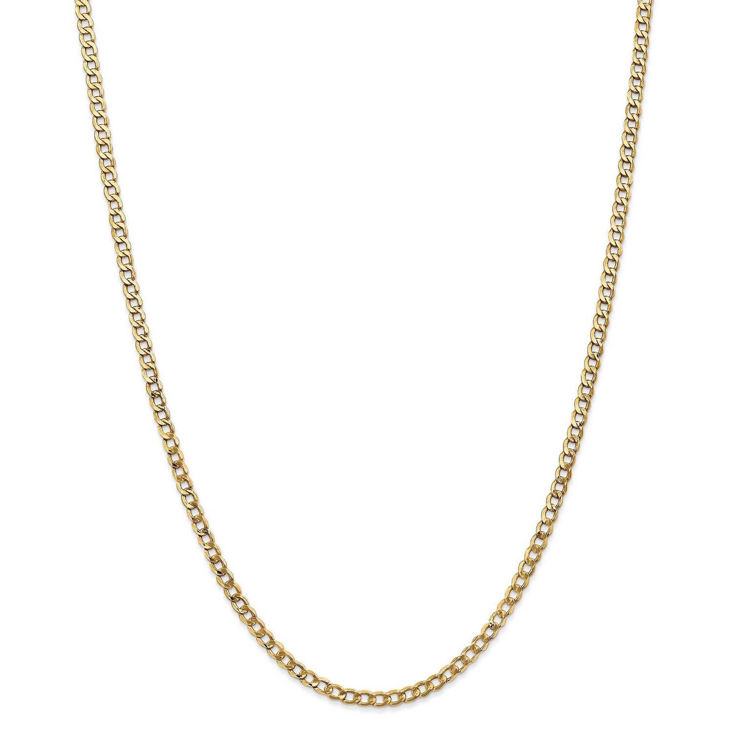 3.35mm Semi-Solid Curb Chain 26 Inch 14k Gold BC106-26, MPN: BC106-26, 883957169187