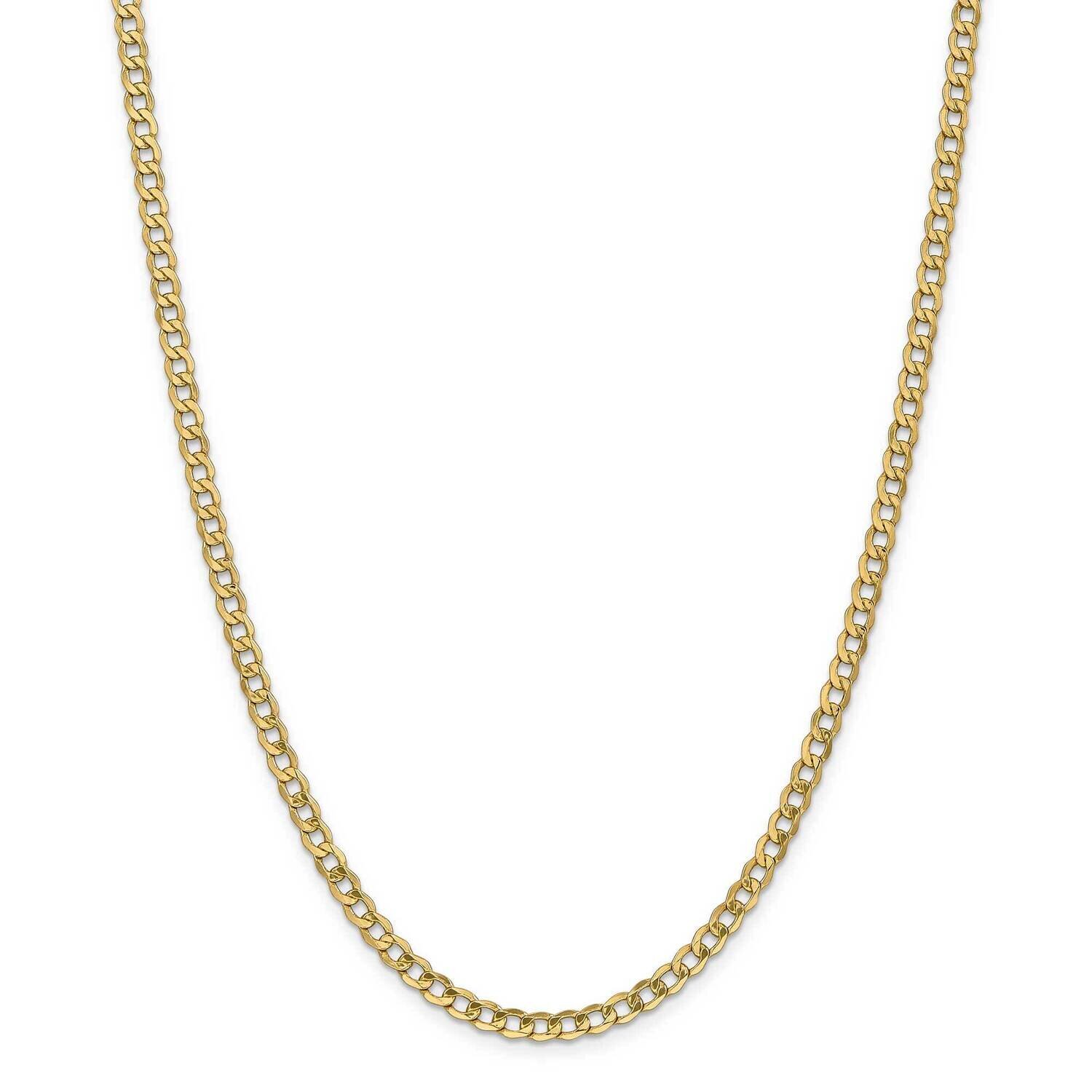 4.3mm Semi-Solid Curb Chain 28 Inch 14k Gold BC107-28, MPN: BC107-28, 883957170695