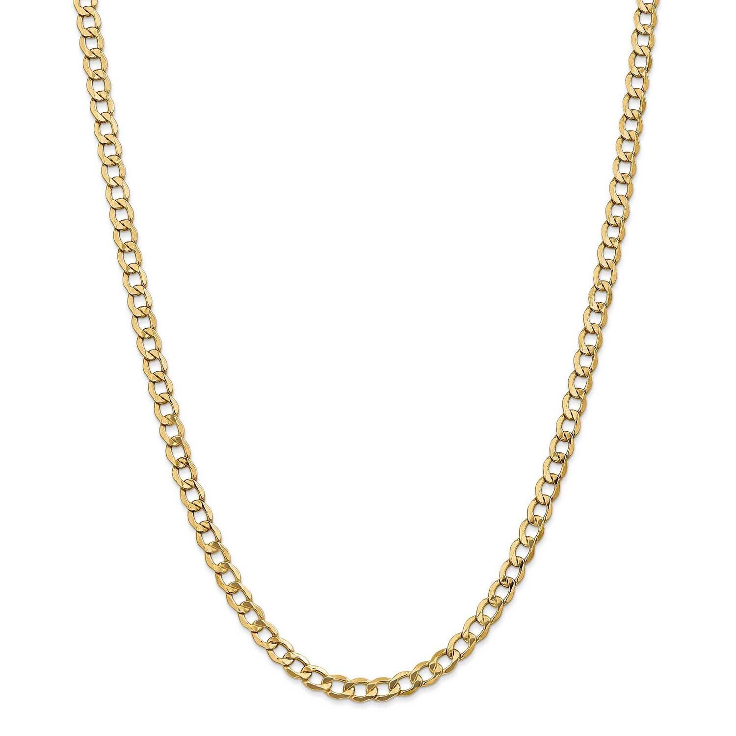 5.25mm Semi-Solid Curb Chain 26 Inch 14k Gold BC108-26, MPN: BC108-26, 883957170770