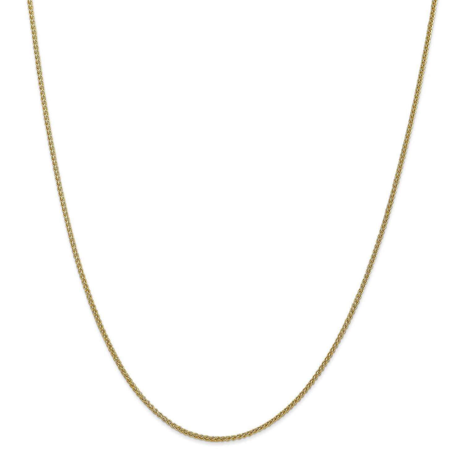 1.55mm Semi-Solid Wheat Chain Anklet 10 Inch 14k Gold BC128-10