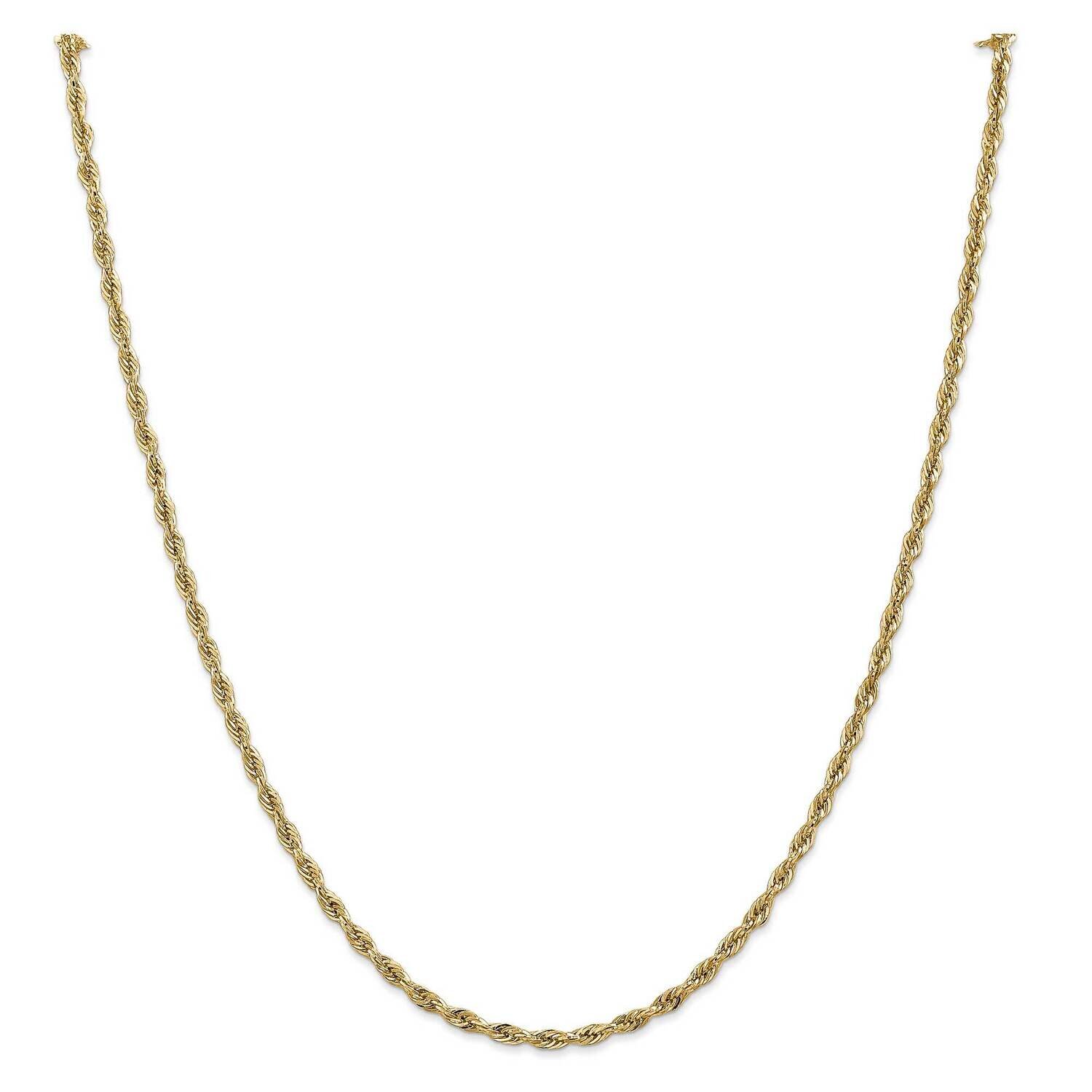 2.8mm Semi-Solid Rope Chain Anklet 10 Inch 14k Gold BC134-10, MPN: BC134-10, 883957169415