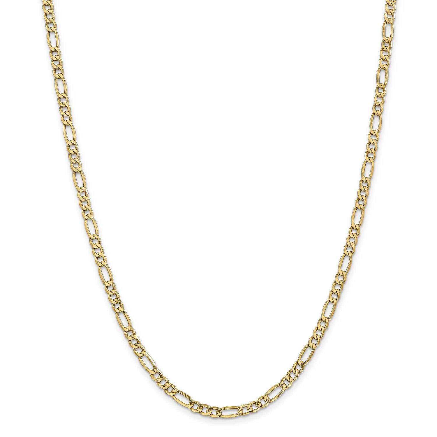 4.2mm Semi-Solid Figaro Chain 22 Inch 14k Gold BC94-22, MPN: BC94-22, 883957169194