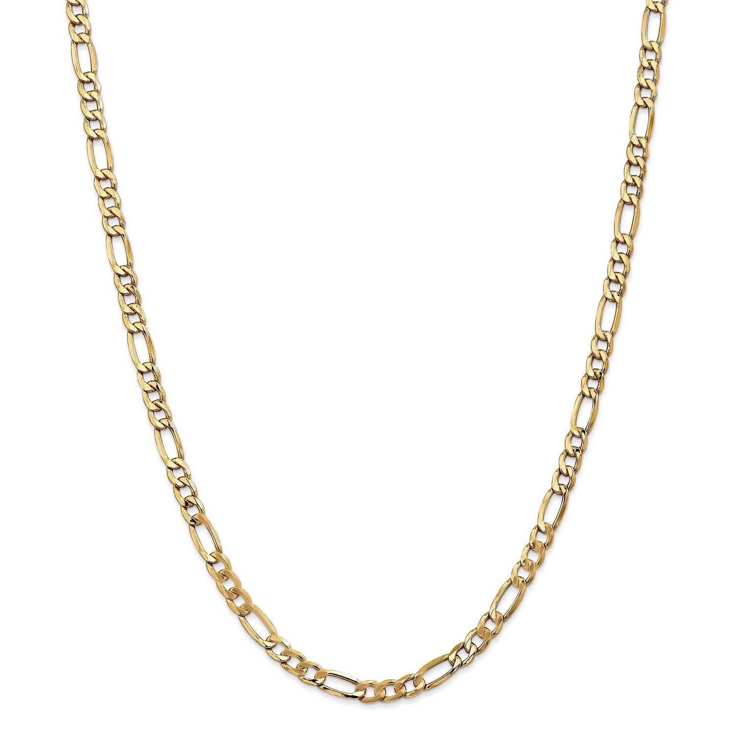 5.75mm Semi-Solid Figaro Chain 22 Inch 14k Gold BC95-22, MPN: BC95-22, 883957170978