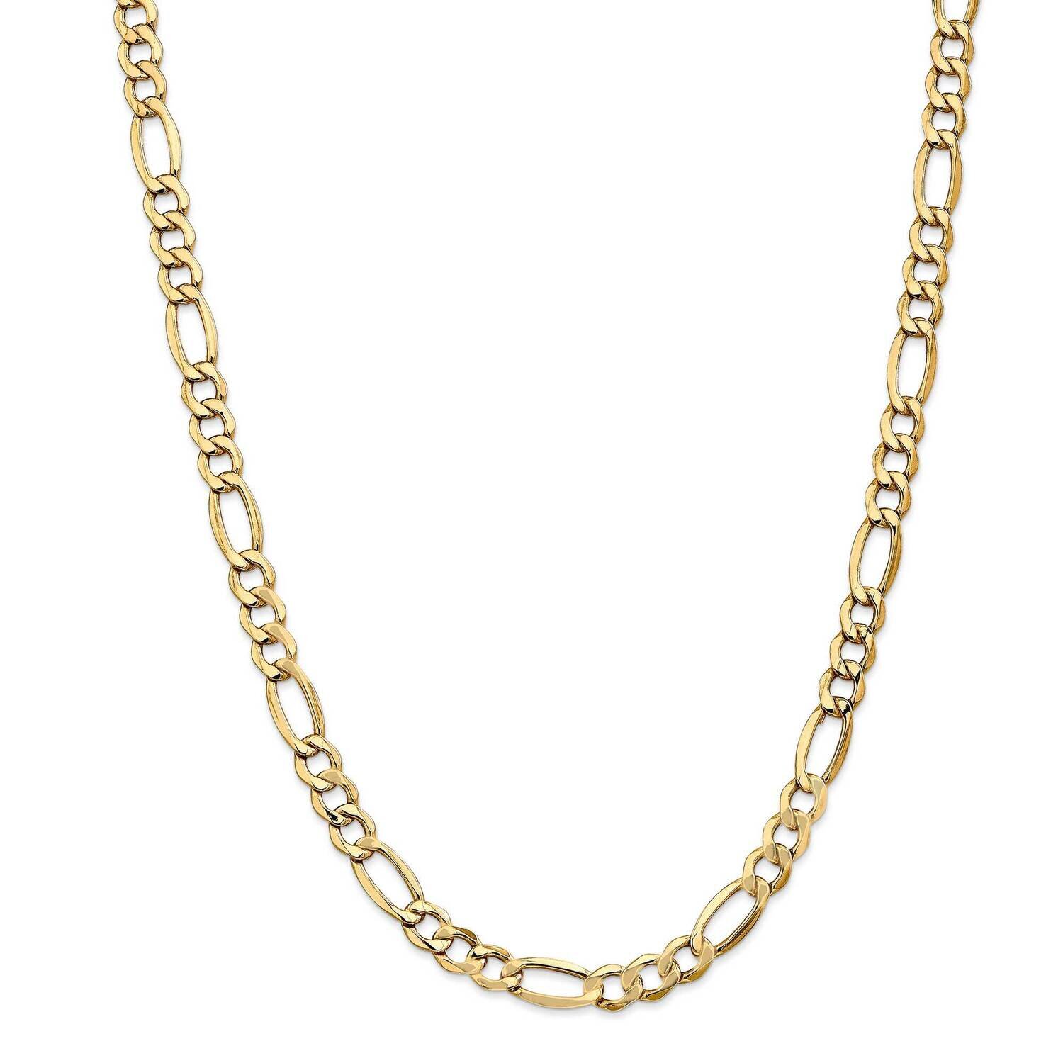 7.3mm Semi-Solid Figaro Chain 22 Inch 14k Gold BC97-22, MPN: BC97-22, 883957170794