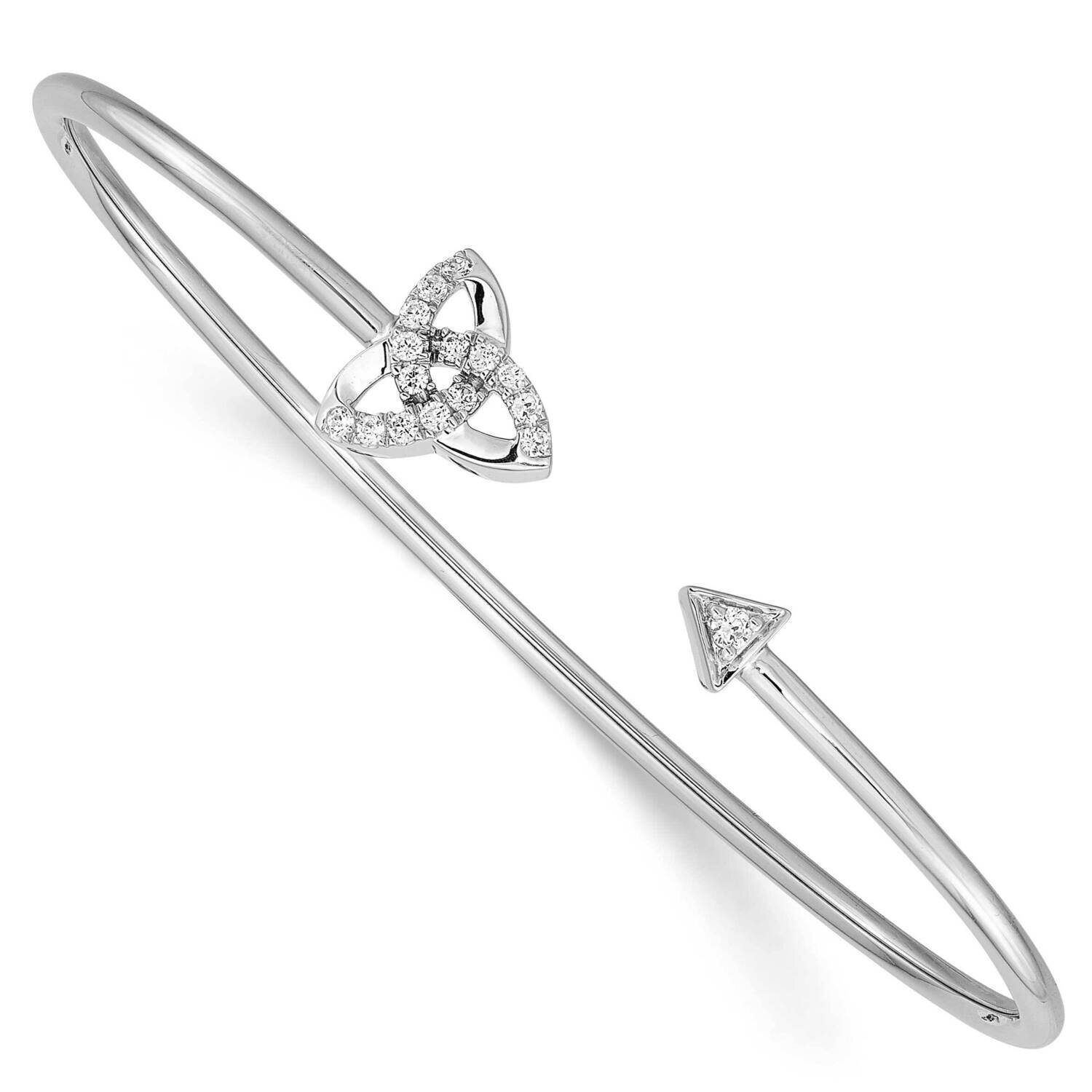 Diamond Celtic Knot Cuff Bangle 14k White Gold BM8400-018-WA
