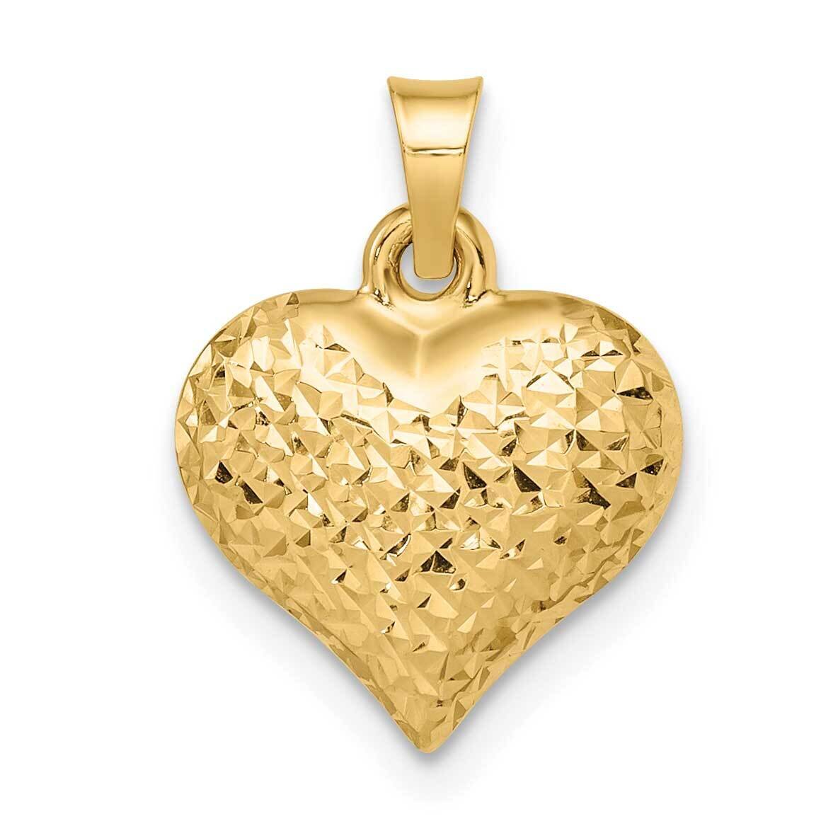 Diamond-Cut Large Puffed Heart Pendant 14k Gold Polished C4827, MPN: C4827, 196904094426