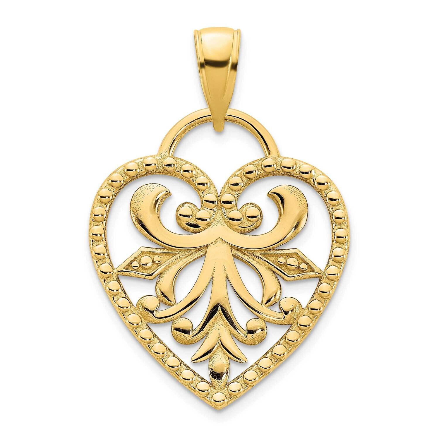 Fancy Heart Pendant 14k Gold D5007, MPN: D5007,