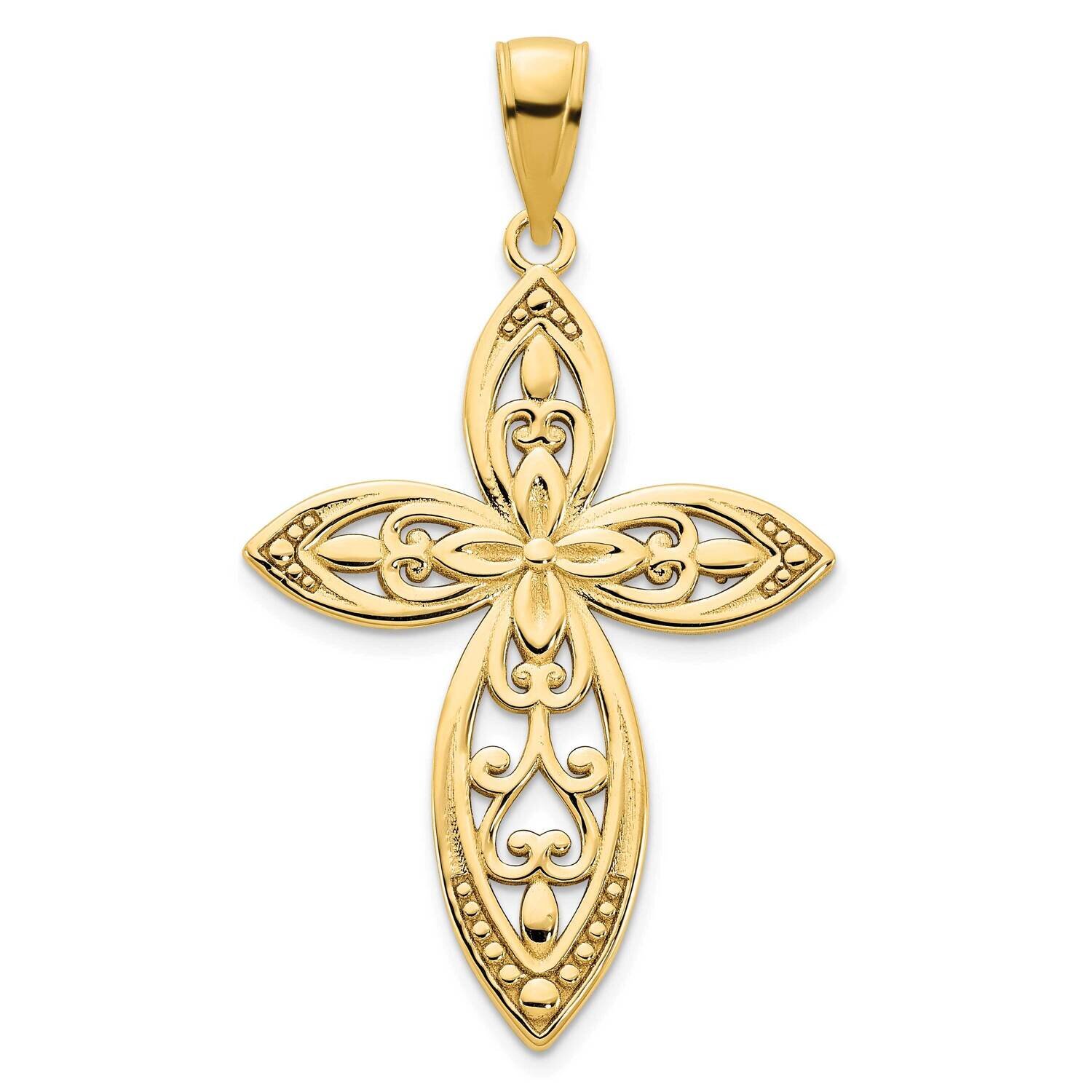 Fancy Cross Charm 14k Gold D5030, MPN: D5030,