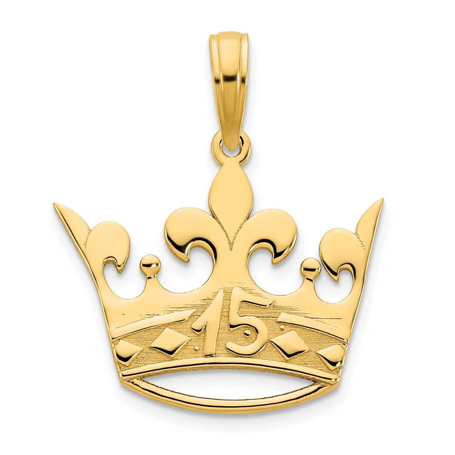 15 Crown Pendant 14k Gold D5071, MPN: D5071,