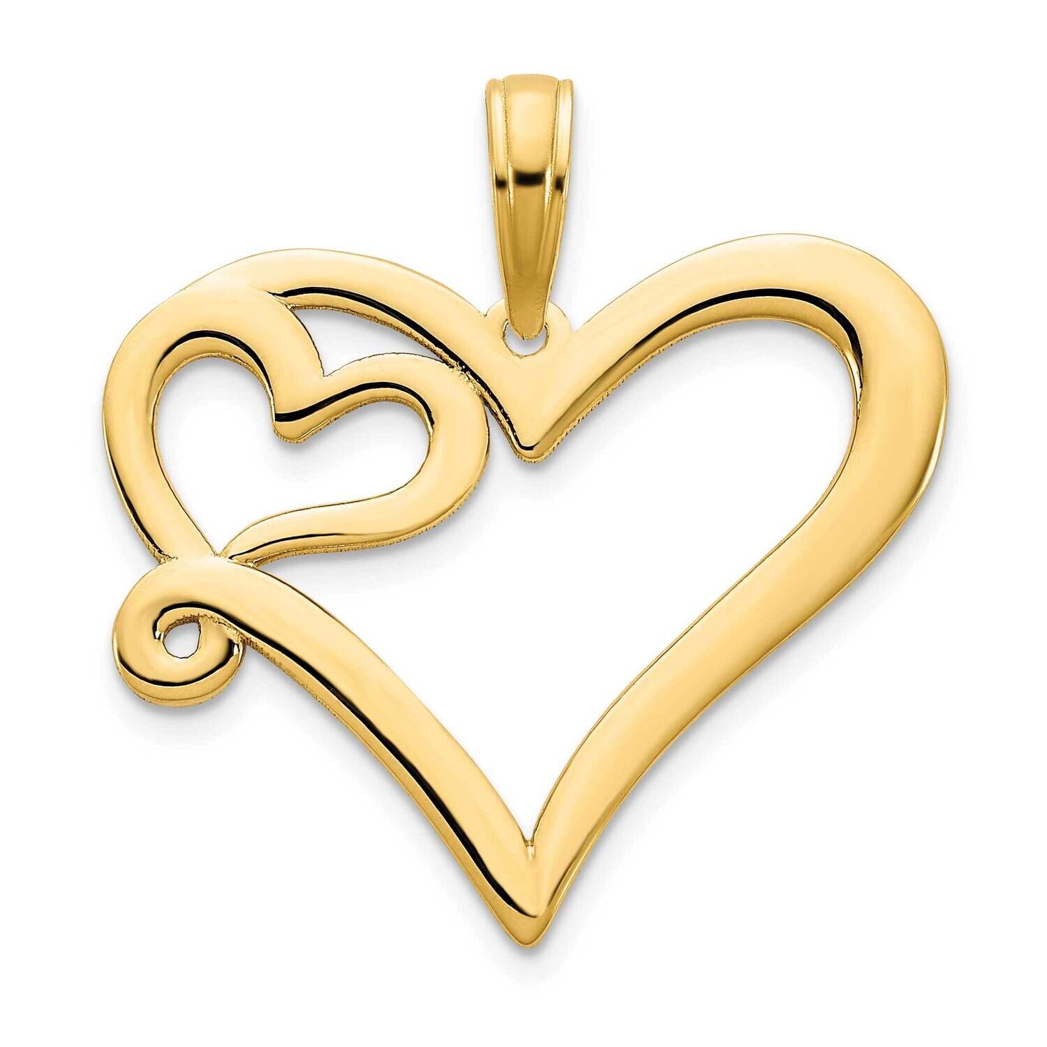 Heart In A Heart Pendant 14k Gold D5074, MPN: D5074,