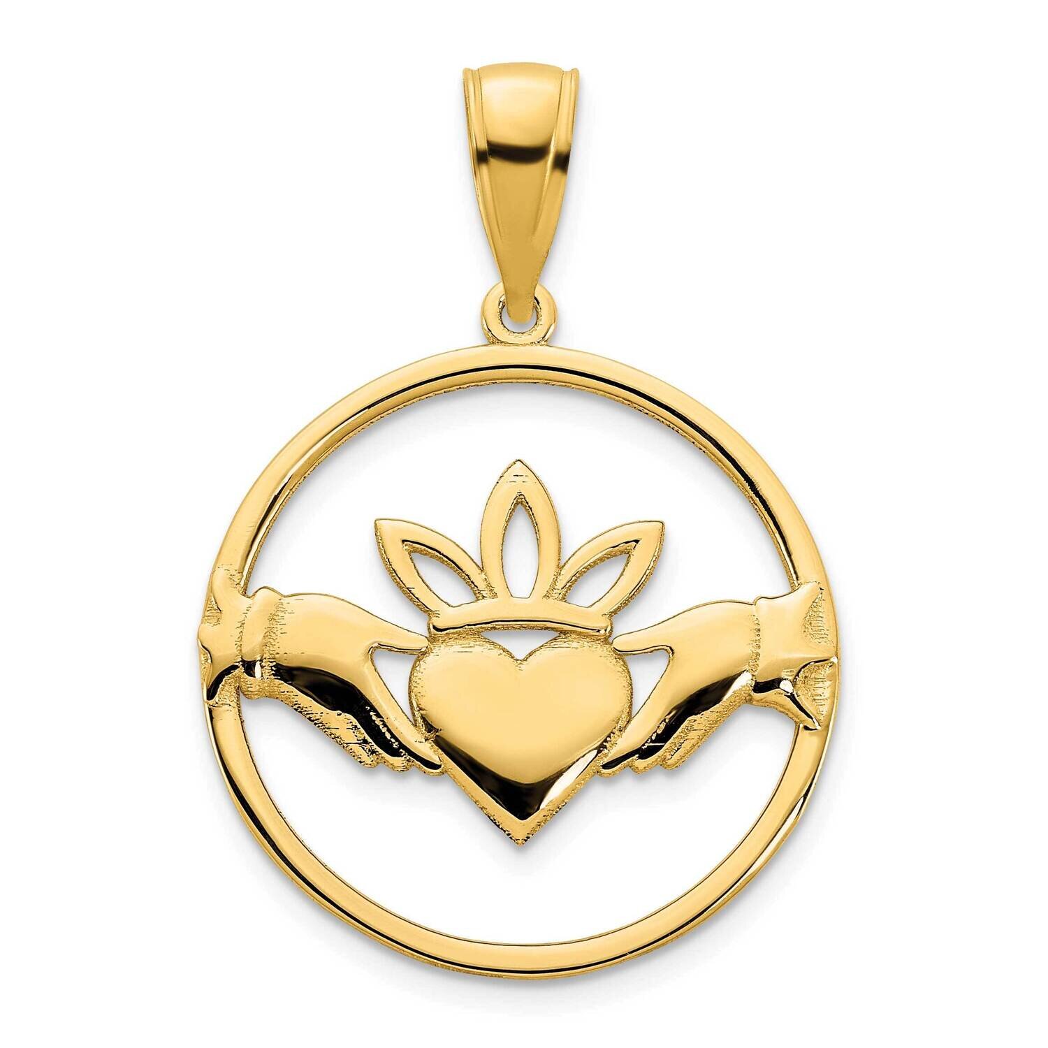 Claddagh Circle Pendant 14k Gold D5089, MPN: D5089, 196904068724