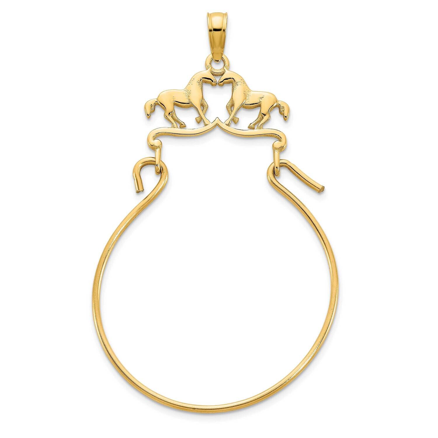 Horse Charm Holder Pendant 14k Gold D5095, MPN: D5095, 196904072622