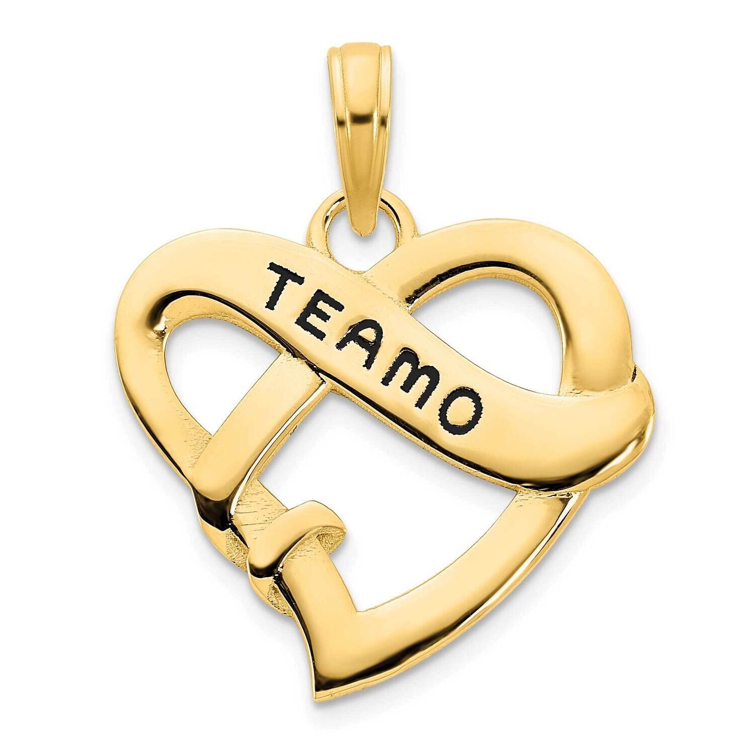 Epoxy Te Amo Heart Charm 14k Gold D5124