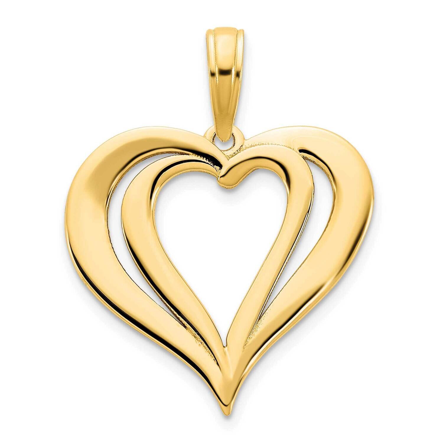 Fancy Heart Pendant 14k Gold D5131, MPN: D5131,
